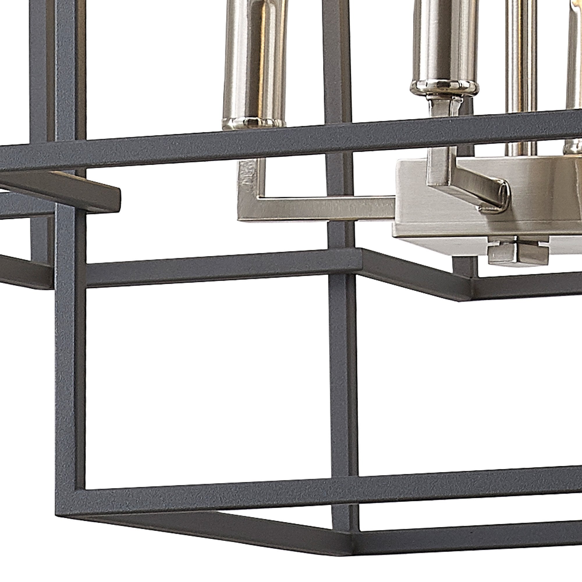 Fabula Kimberley 8 Light Pendant - Anthracite & Satin Nickel