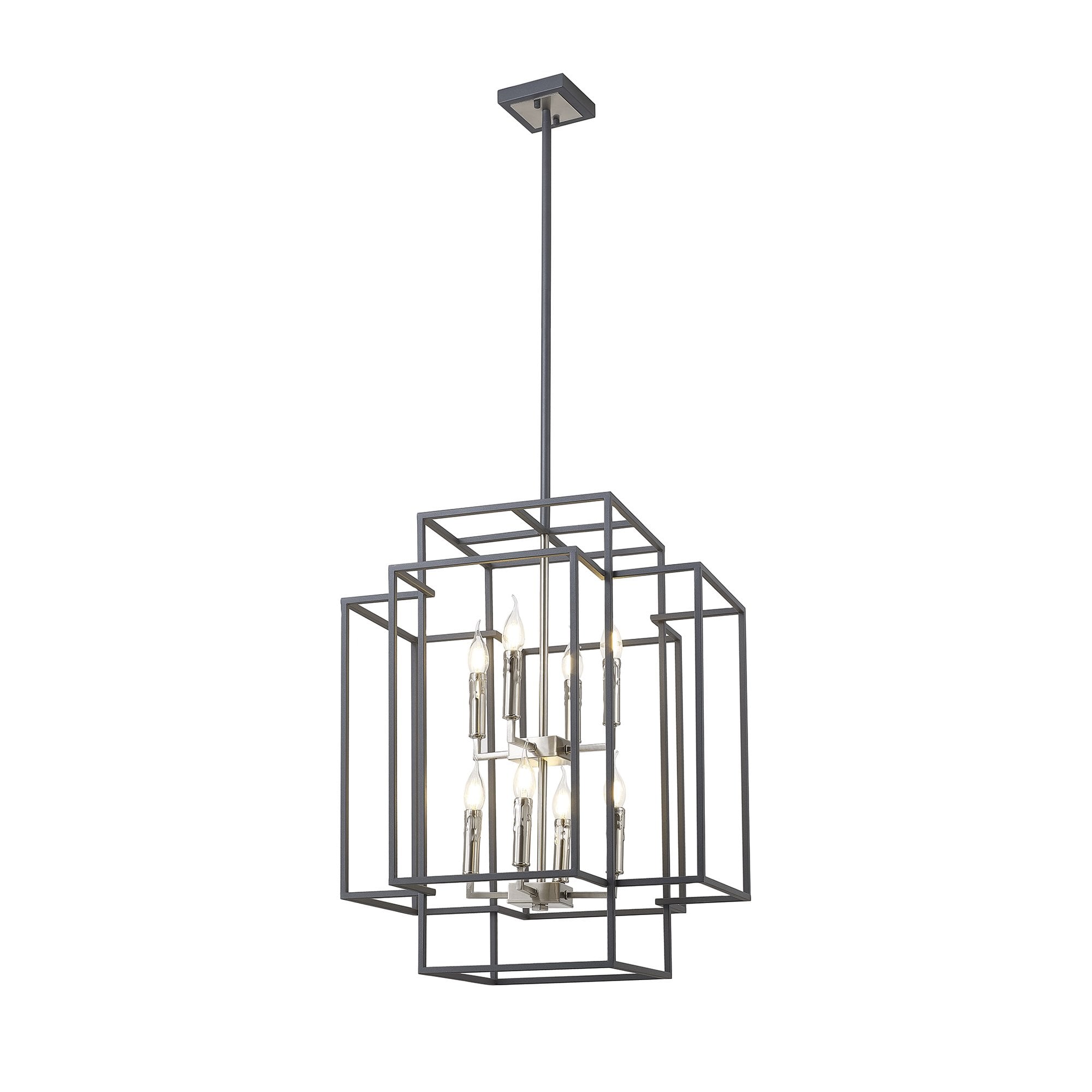 Fabula Kimberley 8 Light Pendant - Anthracite & Satin Nickel