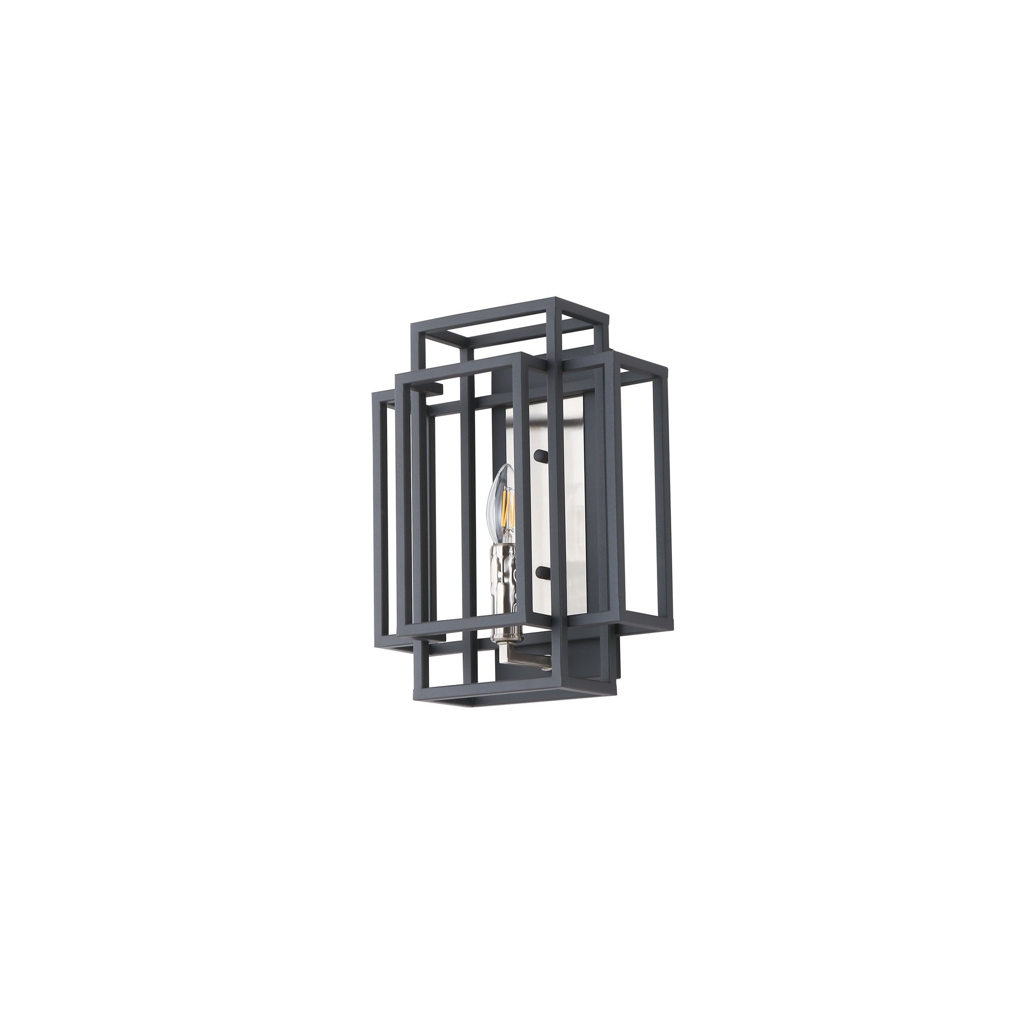 Fabula Kimberley Single Wall Lamp - Anthracite & Satin Nickel