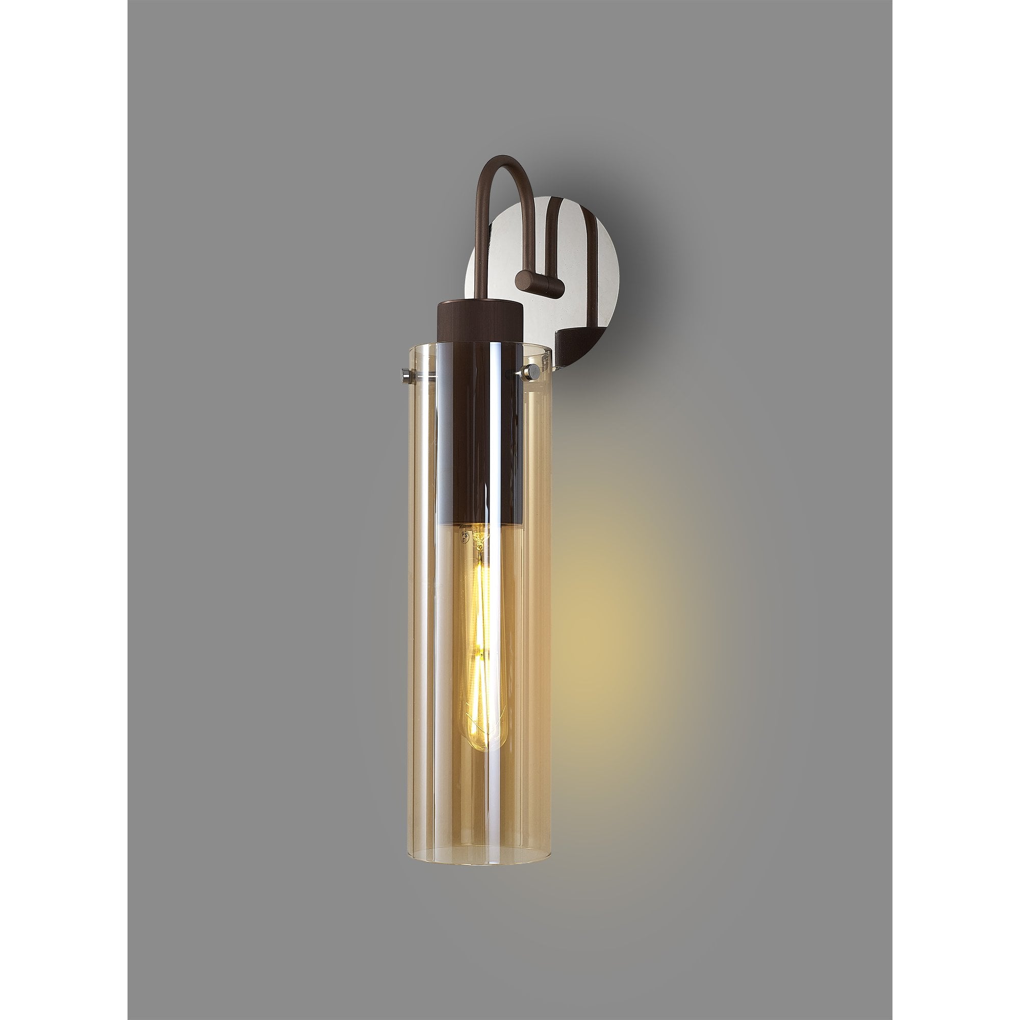Fabula Kingfisher Single Wall Lamp - Mocha & Amber Glass