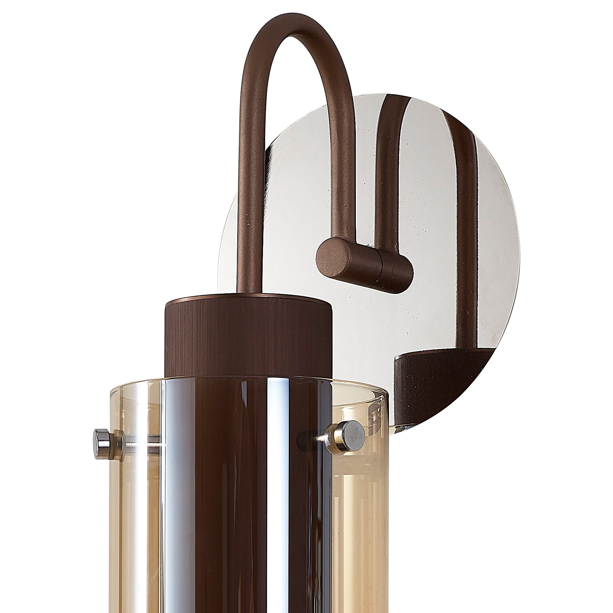 Fabula Kingfisher Single Wall Lamp - Mocha & Amber Glass