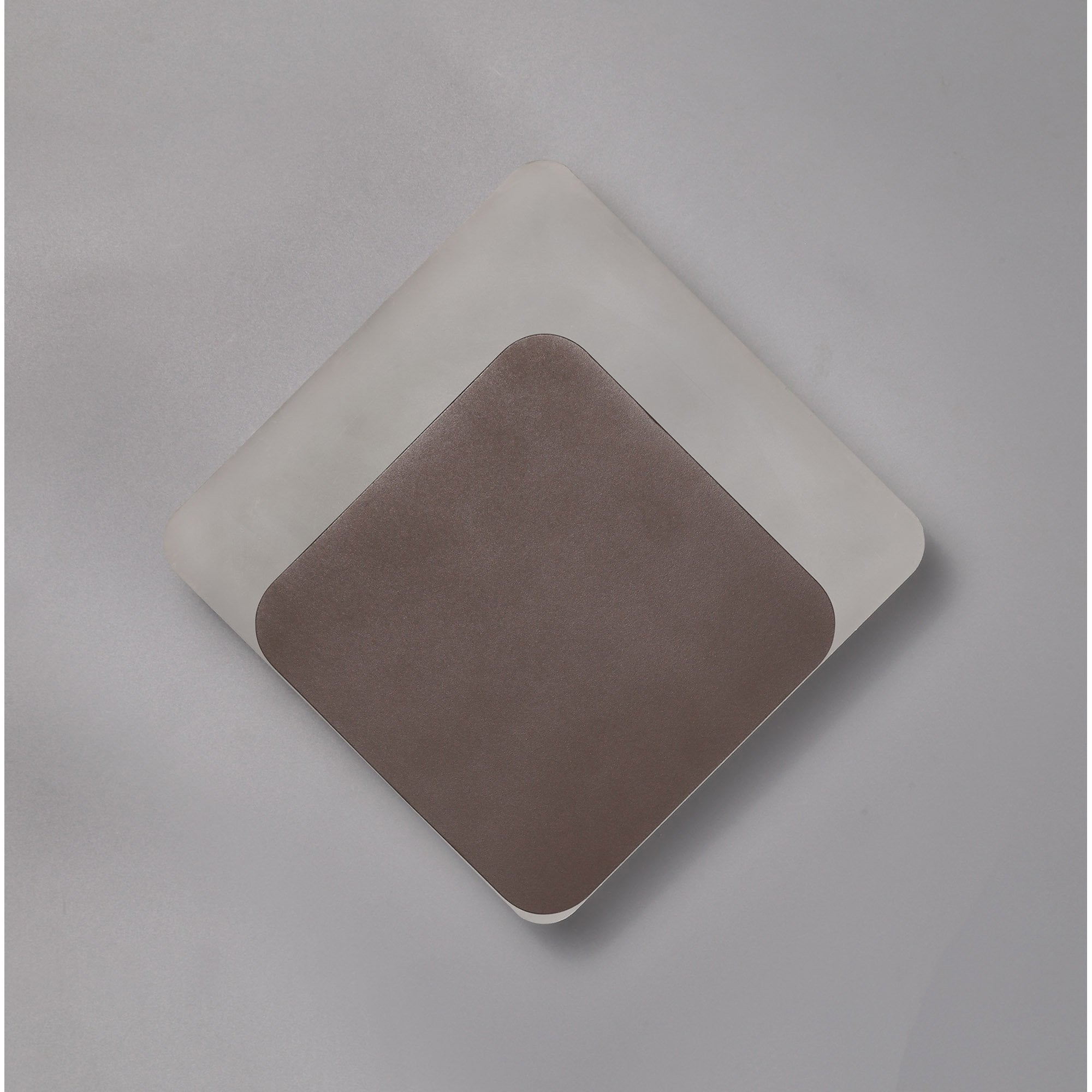 Fabula Kingsley Magnetic Base LED Wall Lamp - 15/19cm Diamond - Bottom Offset - Coffee & Acrylic Frosted Diffuser