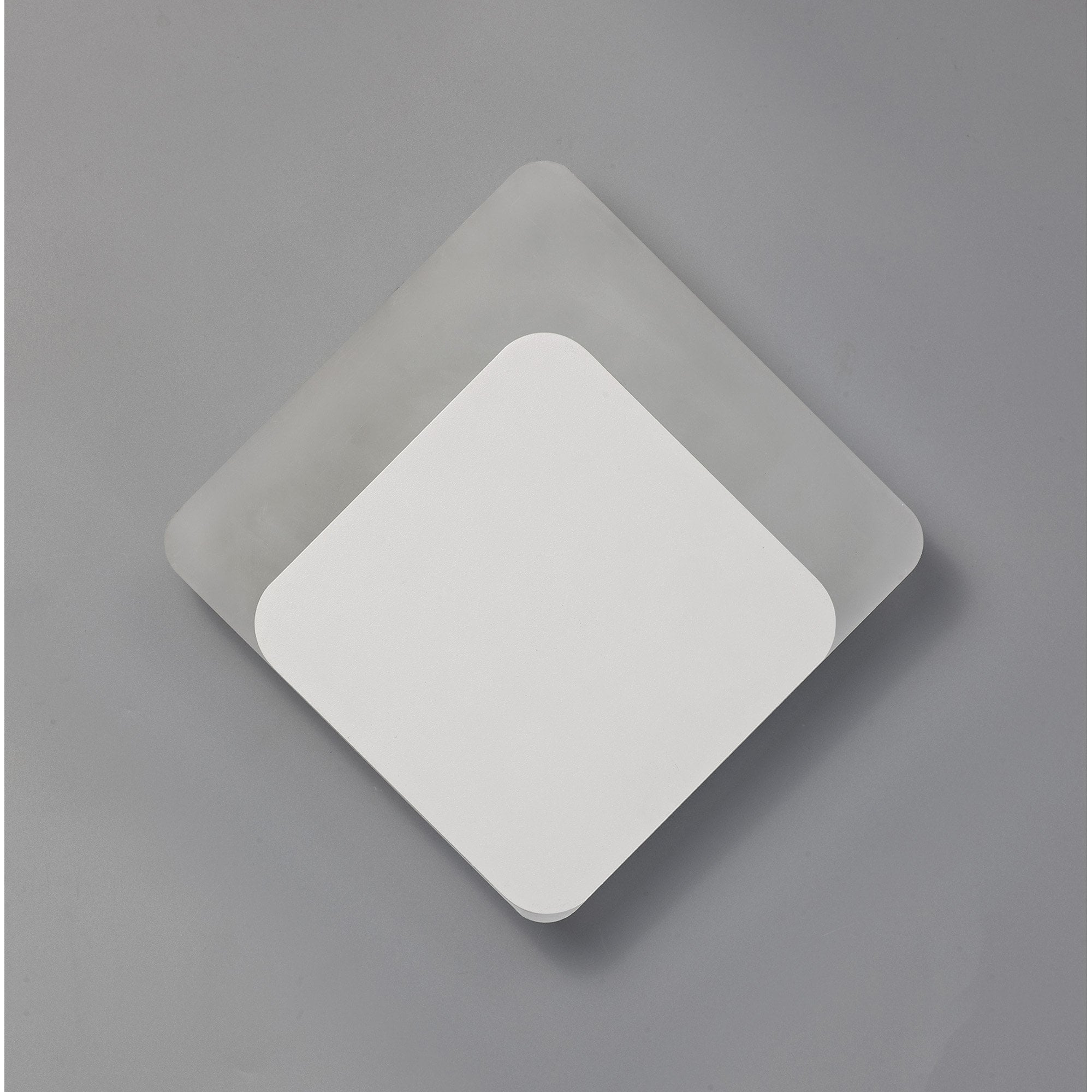 Fabula Kingsley Magnetic Base LED Wall Lamp - 15/19cm Diamond - Bottom Offset - Sand White & Acrylic Frosted Diffuser