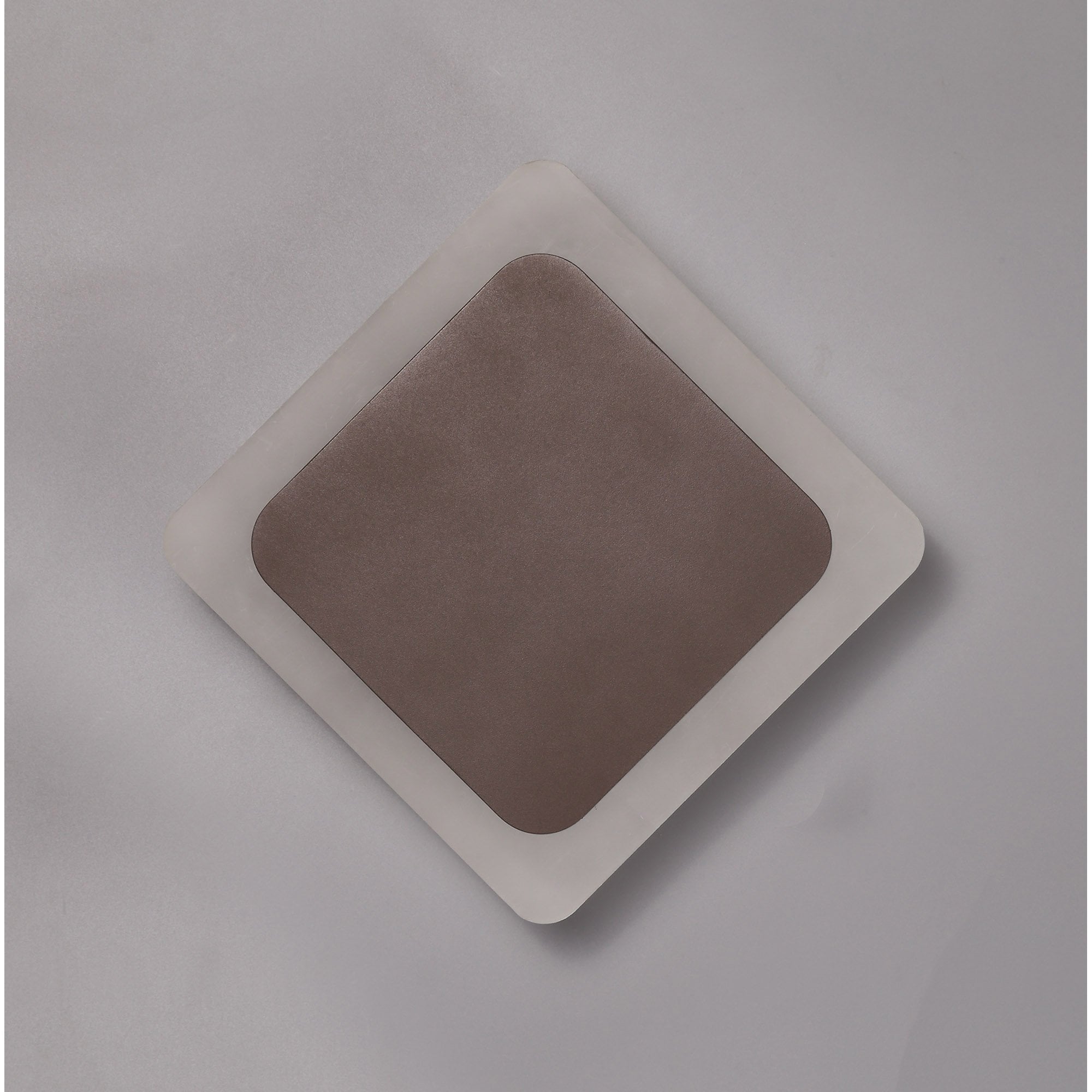 Fabula Kingsley Magnetic Base LED Wall Lamp - 15/19cm Diamond - Central - Coffee & Acrylic Frosted Diffuser