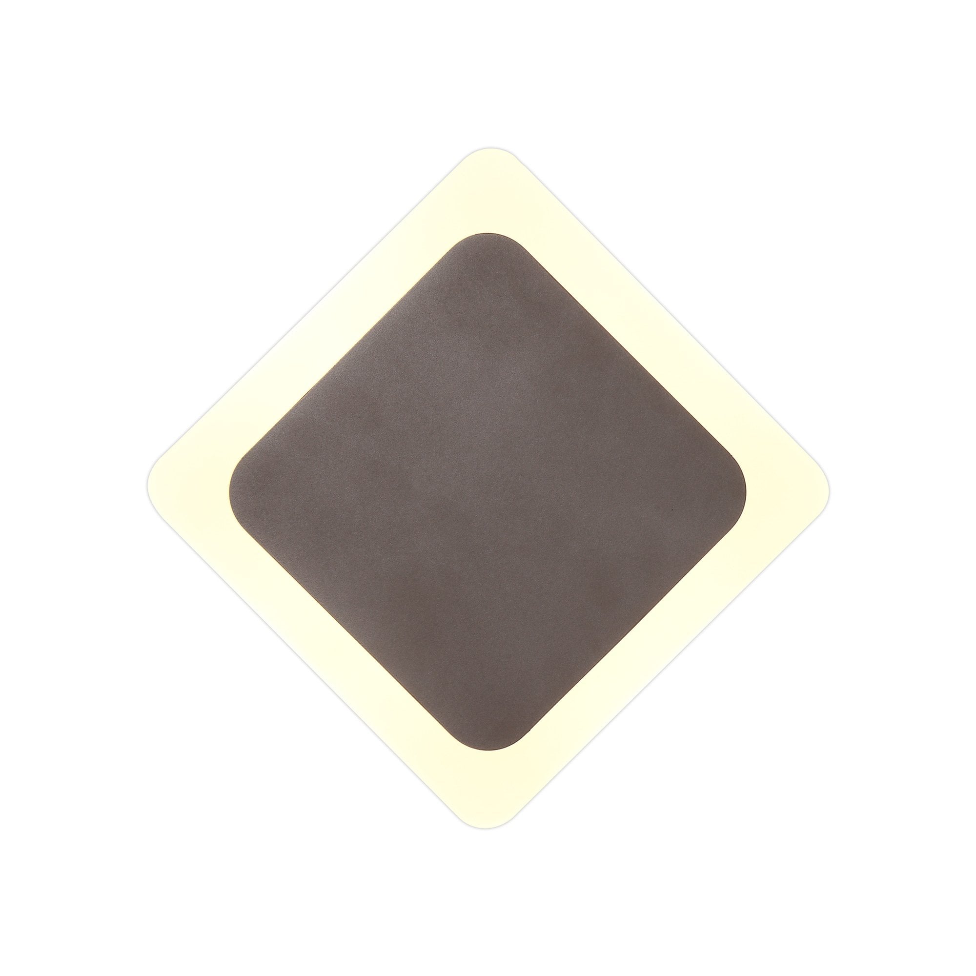 Fabula Kingsley Magnetic Base LED Wall Lamp - 15/19cm Diamond - Central - Coffee & Acrylic Frosted Diffuser