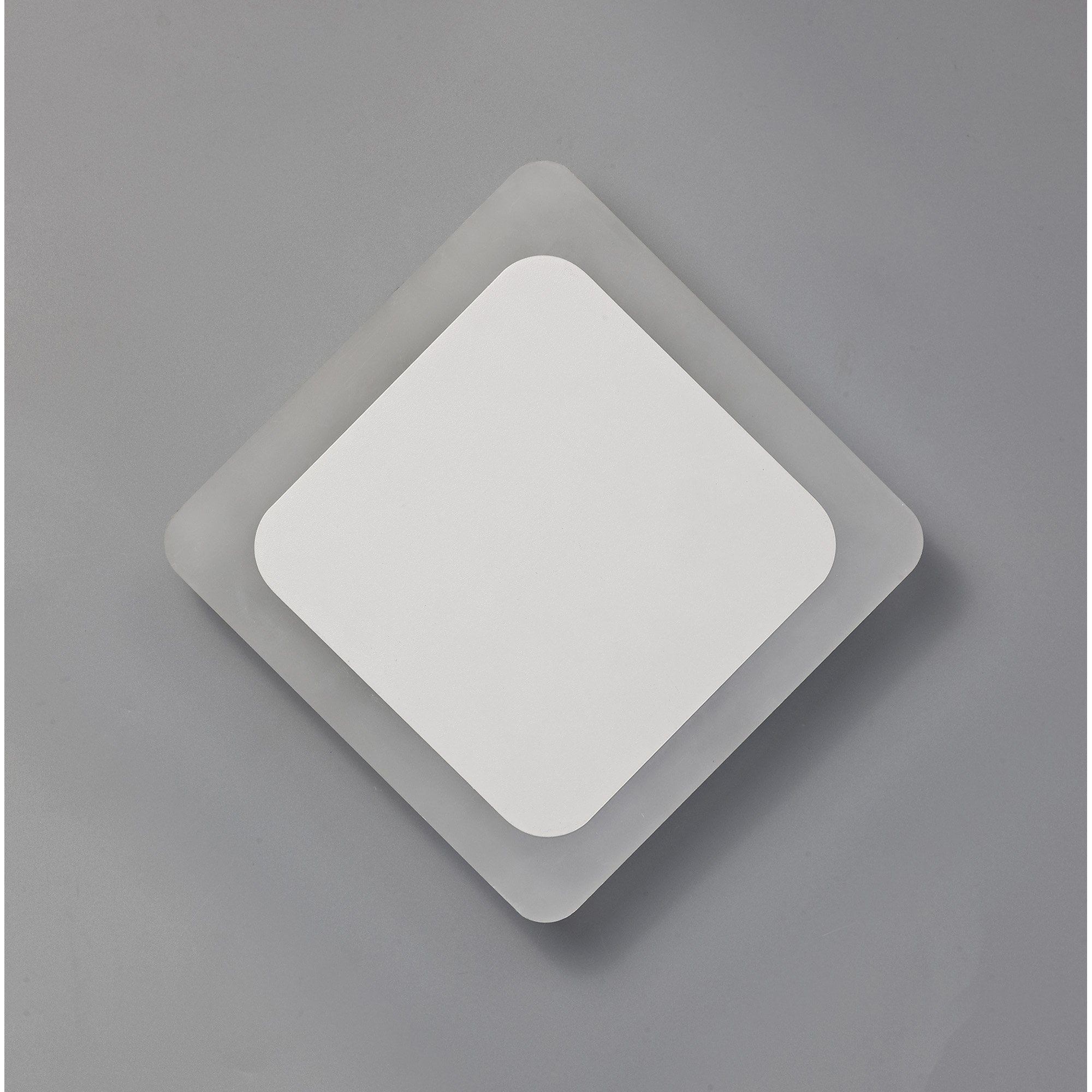 Fabula Kingsley Magnetic Base LED Wall Lamp - 15/19cm Diamond - Central - Sand White & Acrylic Frosted Diffuser