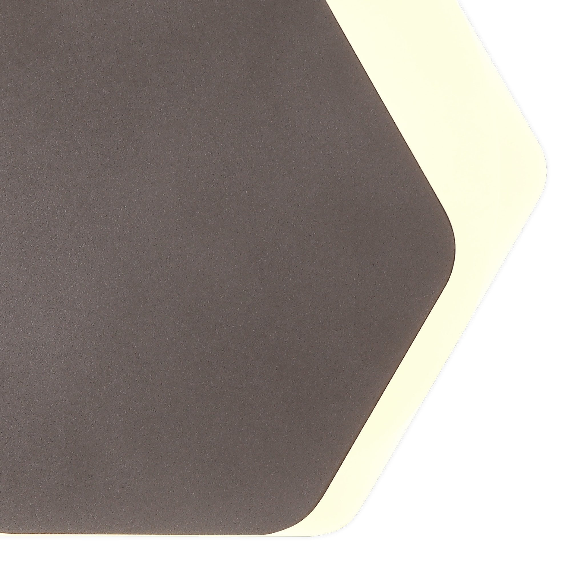 Fabula Kingsley Magnetic Base LED Wall Lamp - 15/19cm Horizontal Hexagonal - Bottom Offset - Coffee & Acrylic Frosted Diffuser