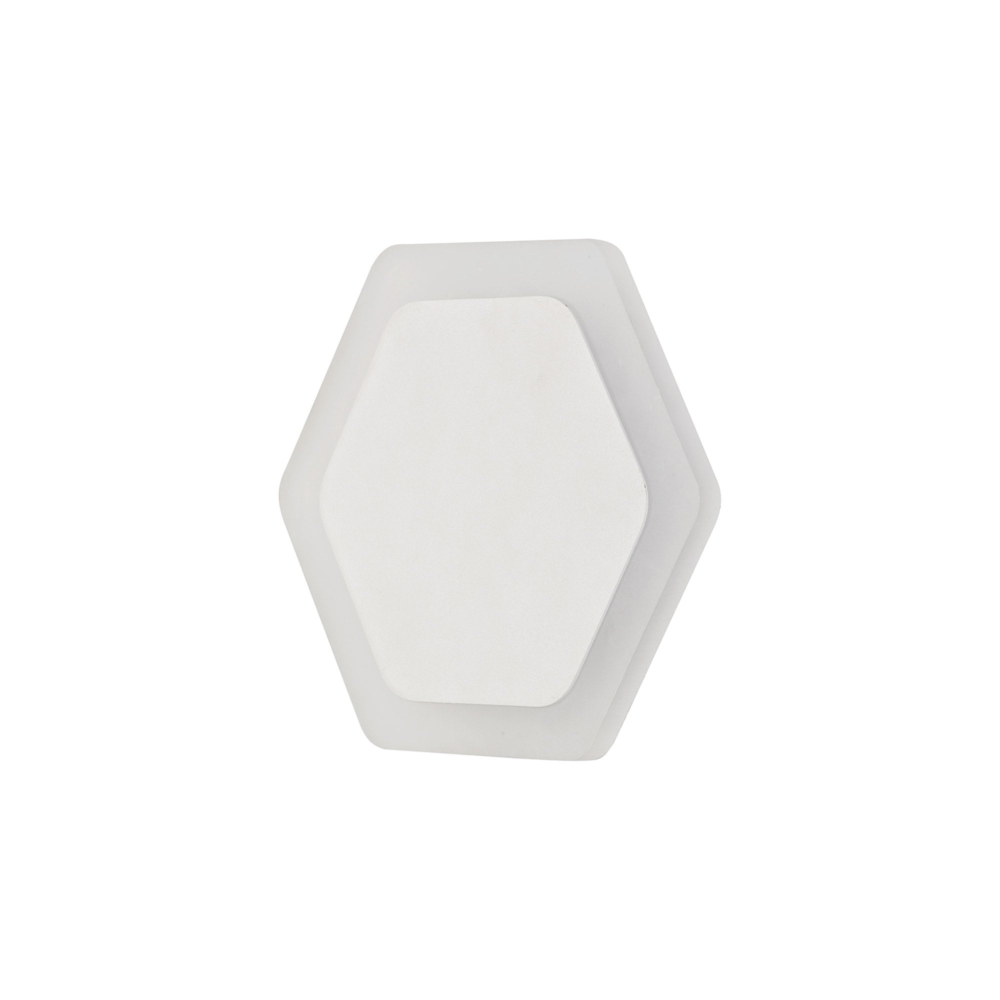 Fabula Kingsley Magnetic Base LED Wall Lamp - 15/19cm Horizontal Hexagonal - Central - Sand White & Acrylic Frosted Diffuser
