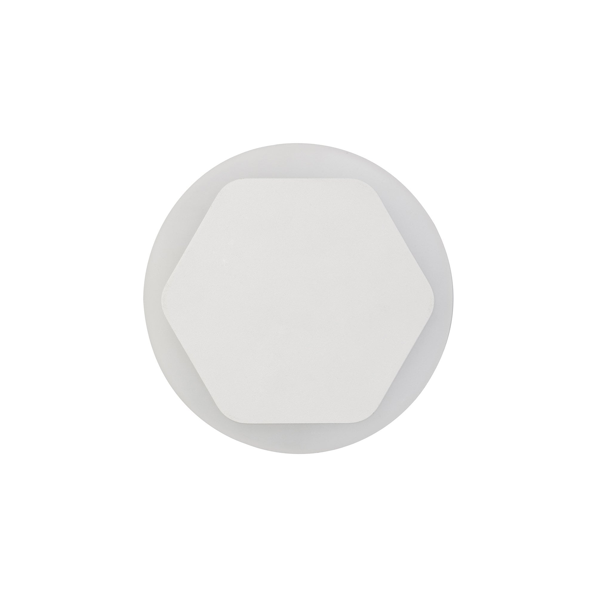 Fabula Kingsley Magnetic Base LED Wall Lamp - 15/19cm Horizontal Hexagonal - Central - Sand White & Round Acrylic Frosted Diffuser