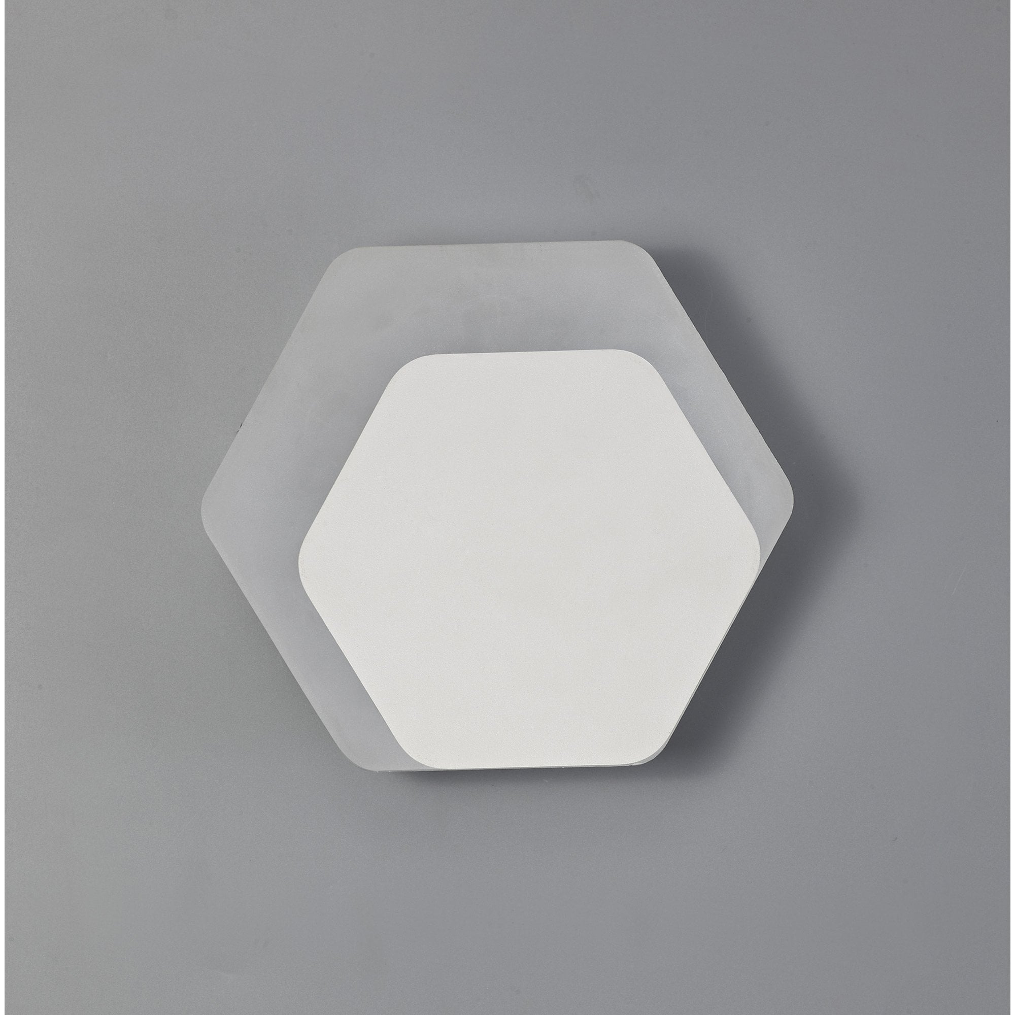 Fabula Kingsley Magnetic Base LED Wall Lamp - 15/19cm Horizontal Hexagonal - Right Offset - Sand White & Acrylic Frosted Diffuser