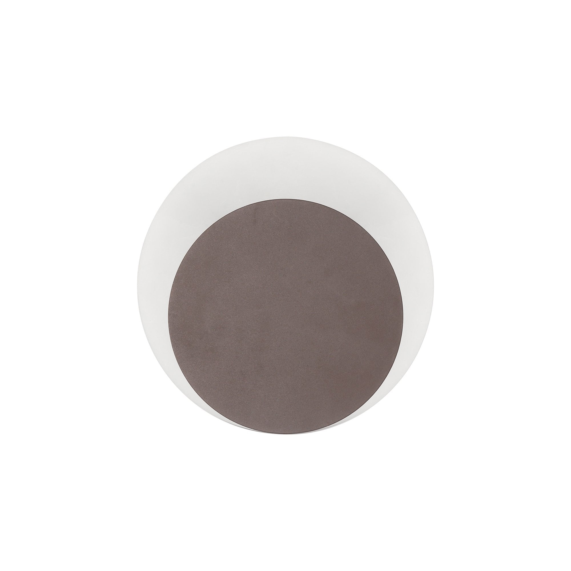 Fabula Kingsley Magnetic Base LED Wall Lamp - 15/19cm Round - Bottom Offset - Coffee & Acrylic Frosted Diffuser