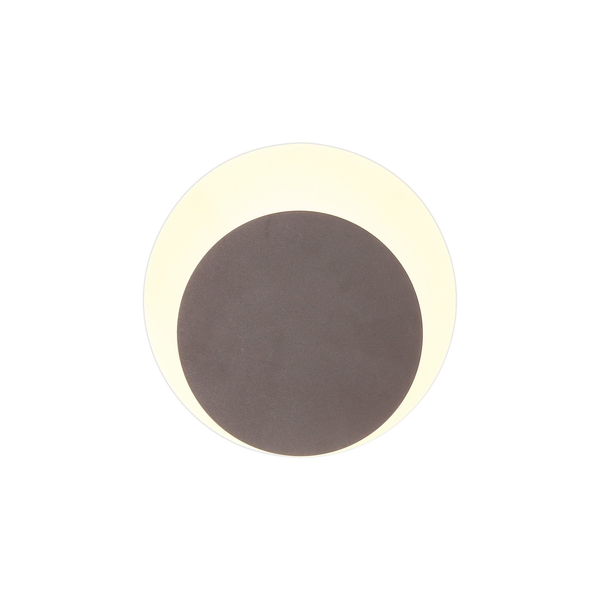 Fabula Kingsley Magnetic Base LED Wall Lamp - 15/19cm Round - Bottom Offset - Coffee & Acrylic Frosted Diffuser