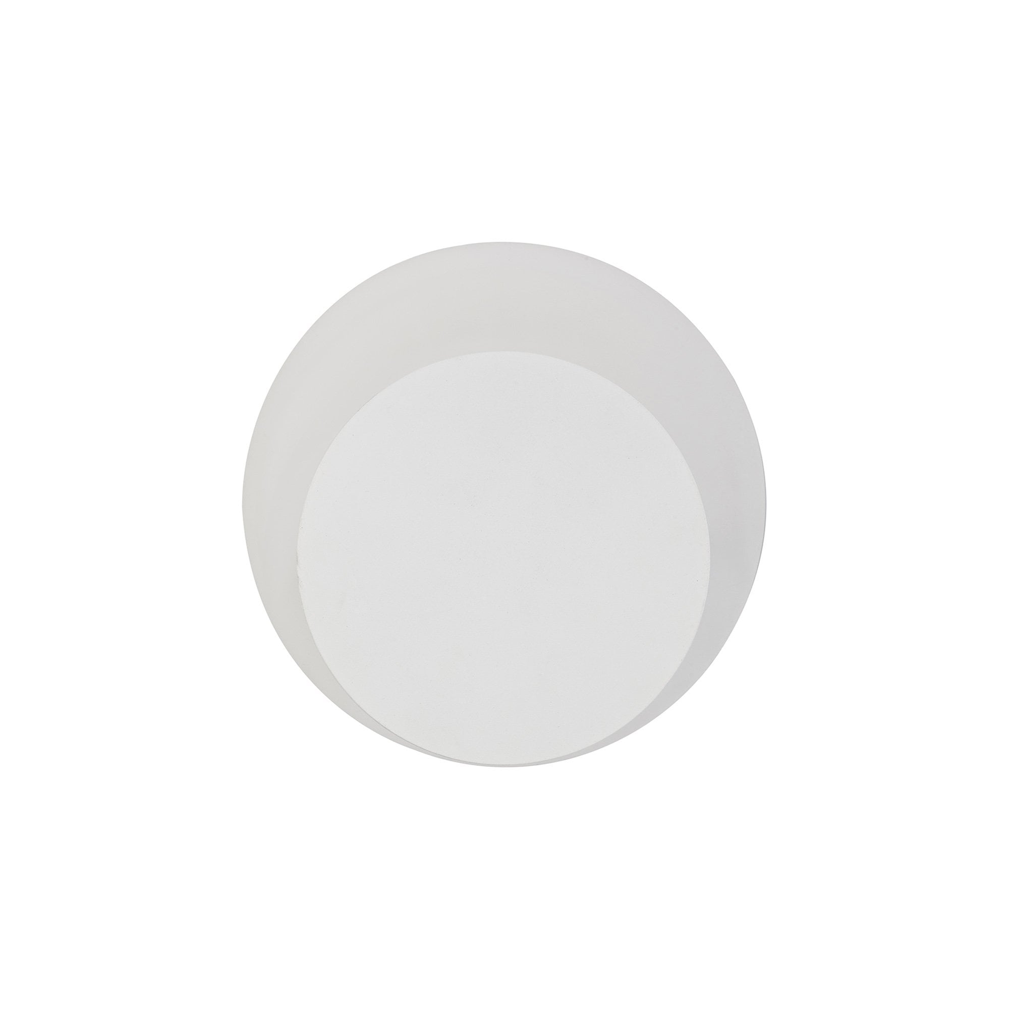 Fabula Kingsley Magnetic Base LED Wall Lamp - 15/19cm Round - Bottom Offset - Sand White & Acrylic Frosted Diffuser