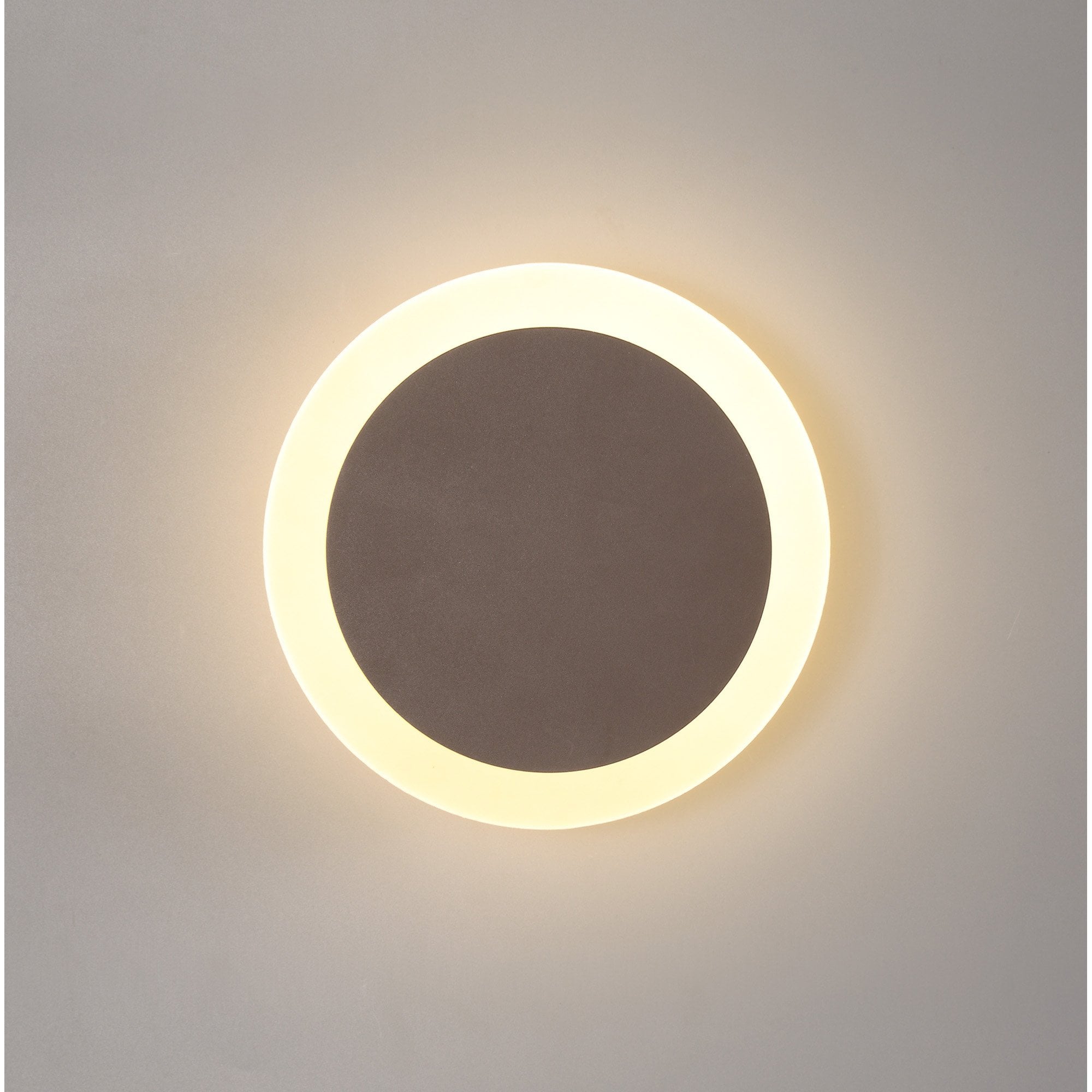 Fabula Kingsley Magnetic Base LED Wall Lamp - 15/19cm Round - Central - Coffee & Acrylic Frosted Diffuser