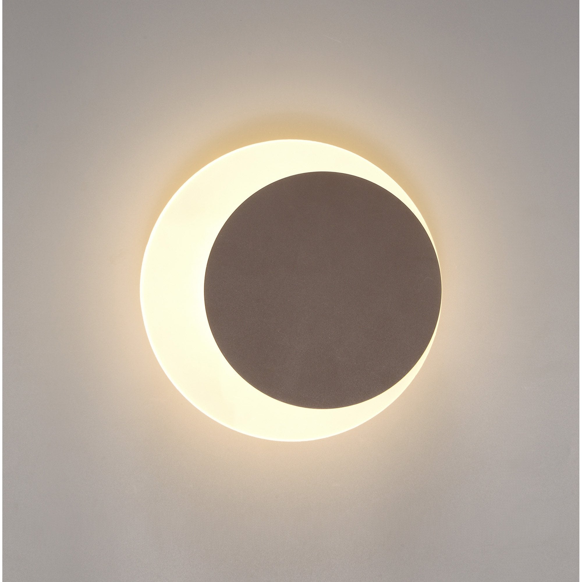 Fabula Kingsley Magnetic Base LED Wall Lamp - 15/19cm Round - Right Offset - Coffee & Acrylic Frosted Diffuser