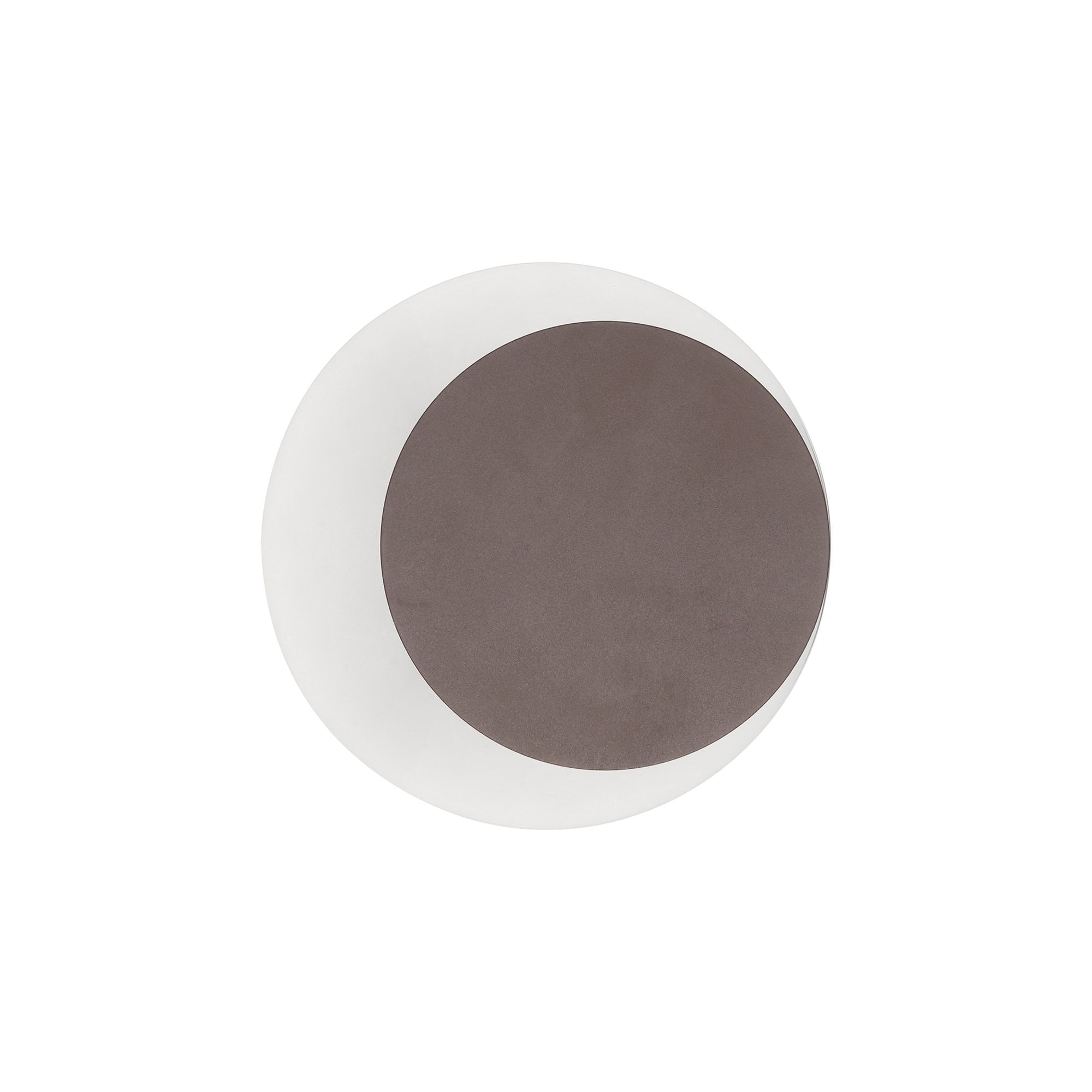 Fabula Kingsley Magnetic Base LED Wall Lamp - 15/19cm Round - Right Offset - Coffee & Acrylic Frosted Diffuser