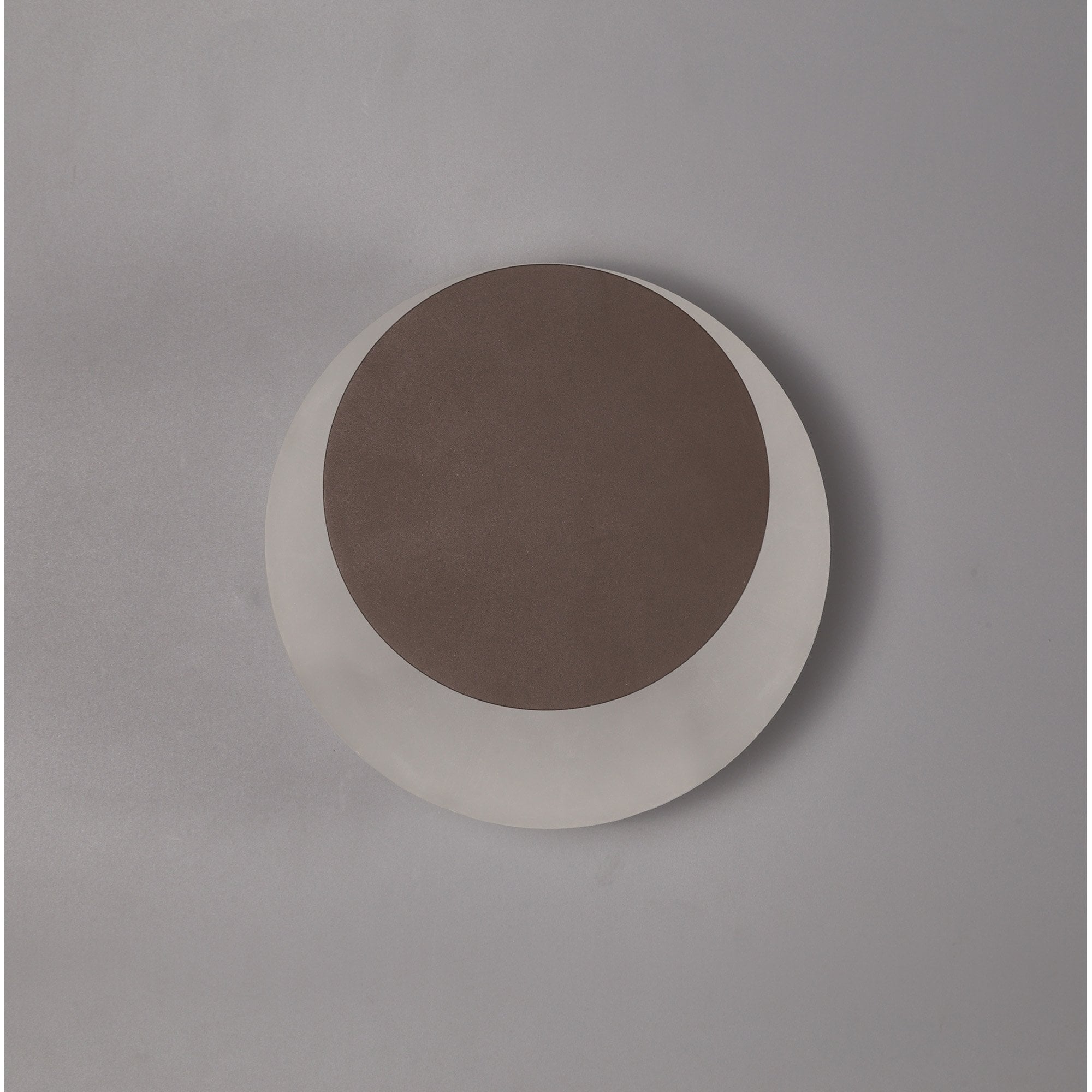 Fabula Kingsley Magnetic Base LED Wall Lamp - 15/19cm Round - Top Offset - Coffee & Acrylic Frosted Diffuser