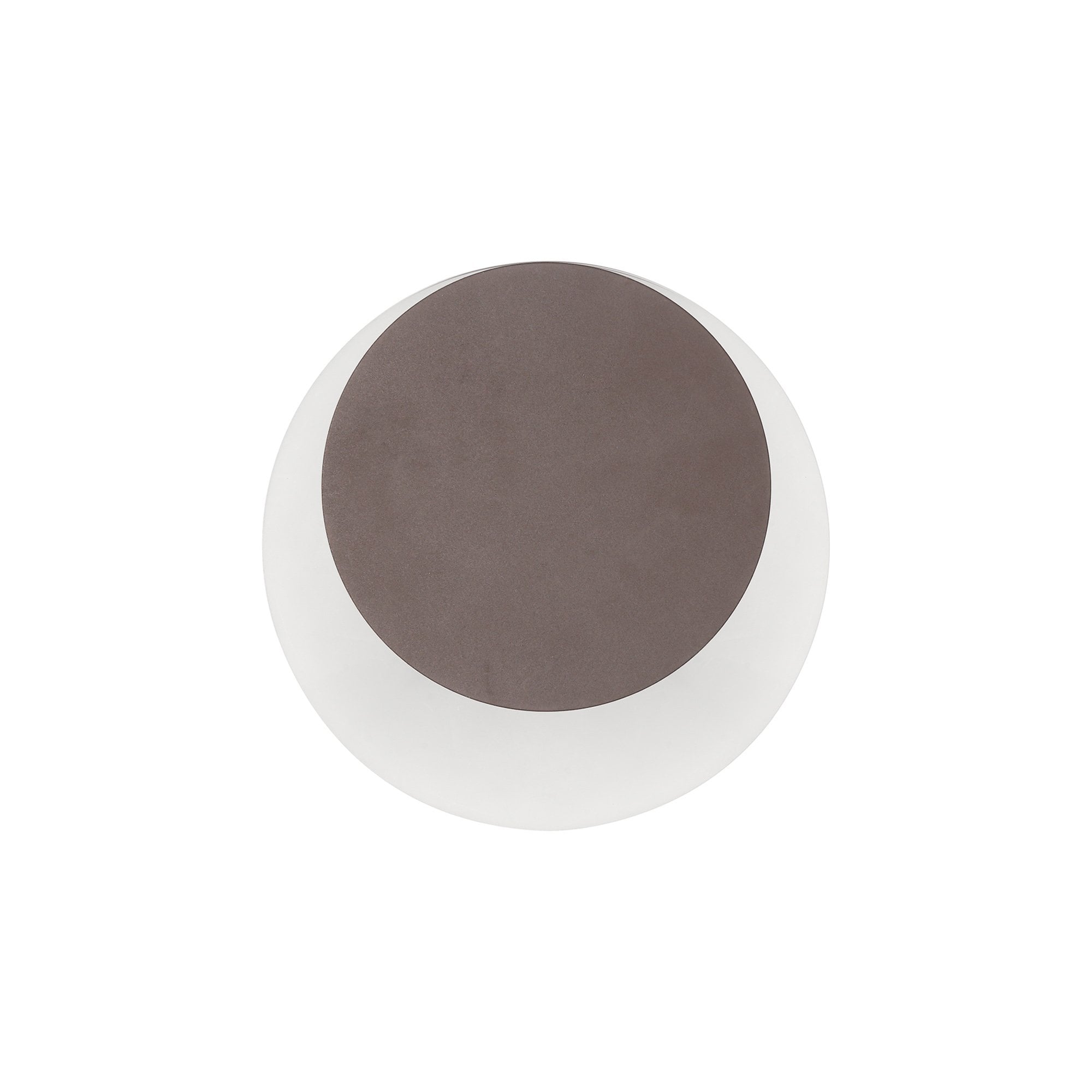 Fabula Kingsley Magnetic Base LED Wall Lamp - 15/19cm Round - Top Offset - Coffee & Acrylic Frosted Diffuser