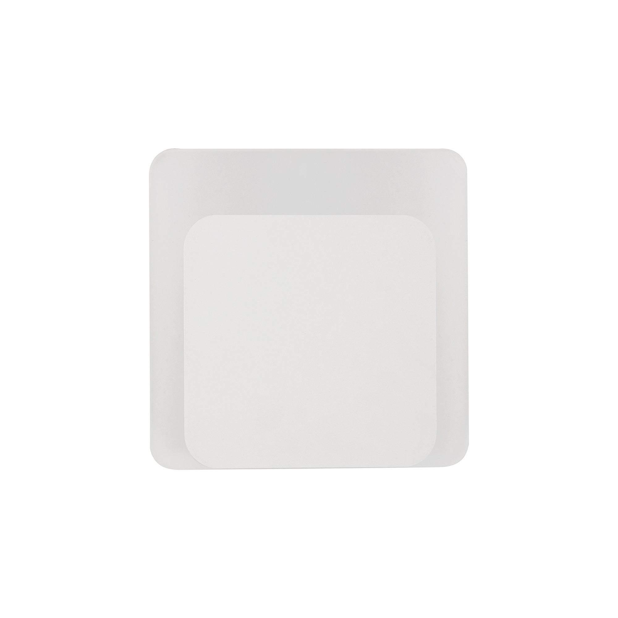 Fabula Kingsley Magnetic Base LED Wall Lamp - 15/19cm Square - Bottom Offset - Sand White & Acrylic Frosted Diffuser