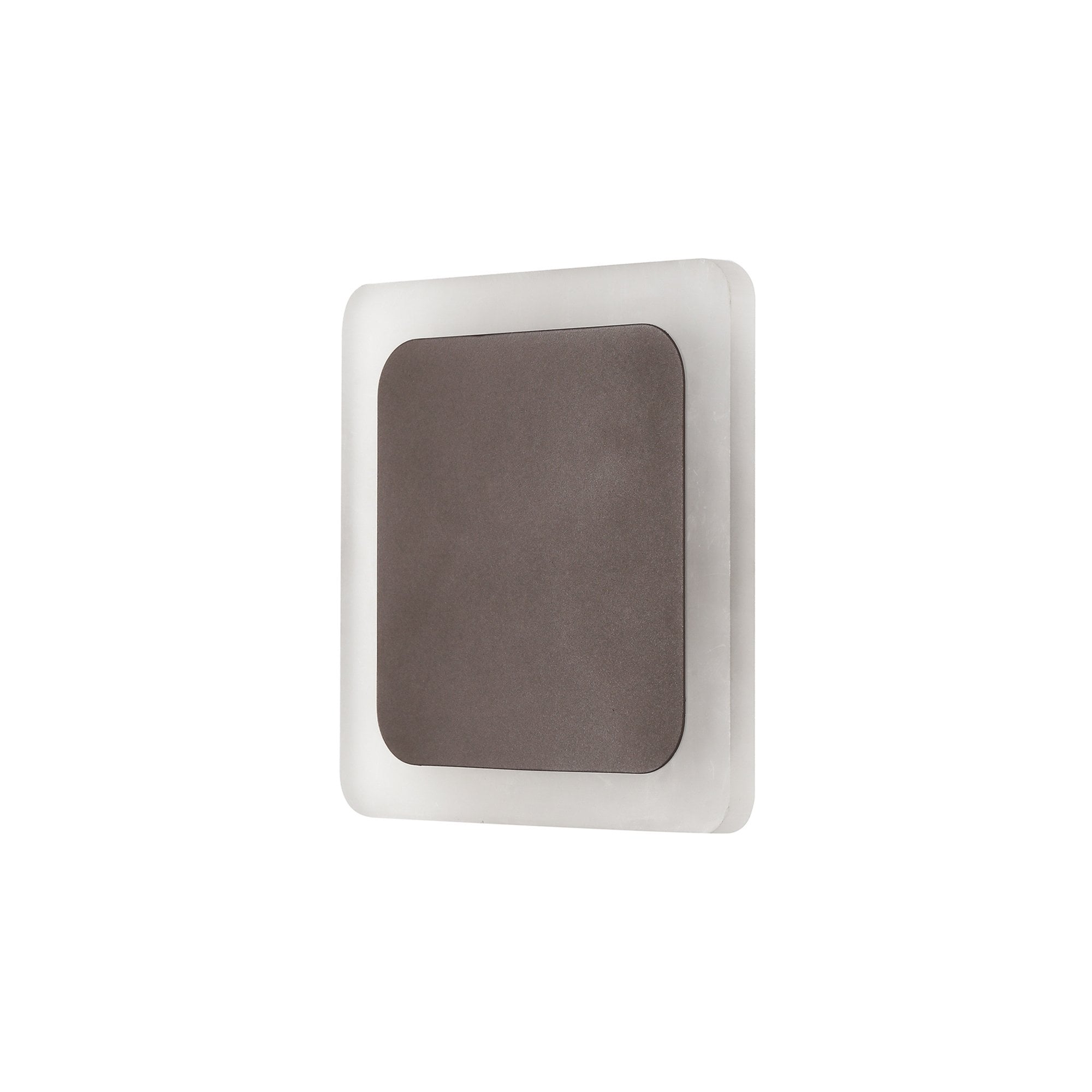 Fabula Kingsley Magnetic Base LED Wall Lamp - 15/19cm Square - Central - Coffee & Acrylic Frosted Diffuser