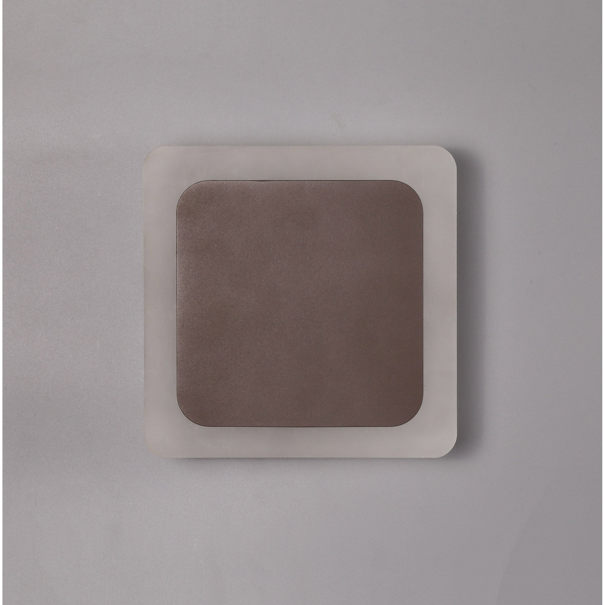 Fabula Kingsley Magnetic Base LED Wall Lamp - 15/19cm Square - Central - Coffee & Acrylic Frosted Diffuser
