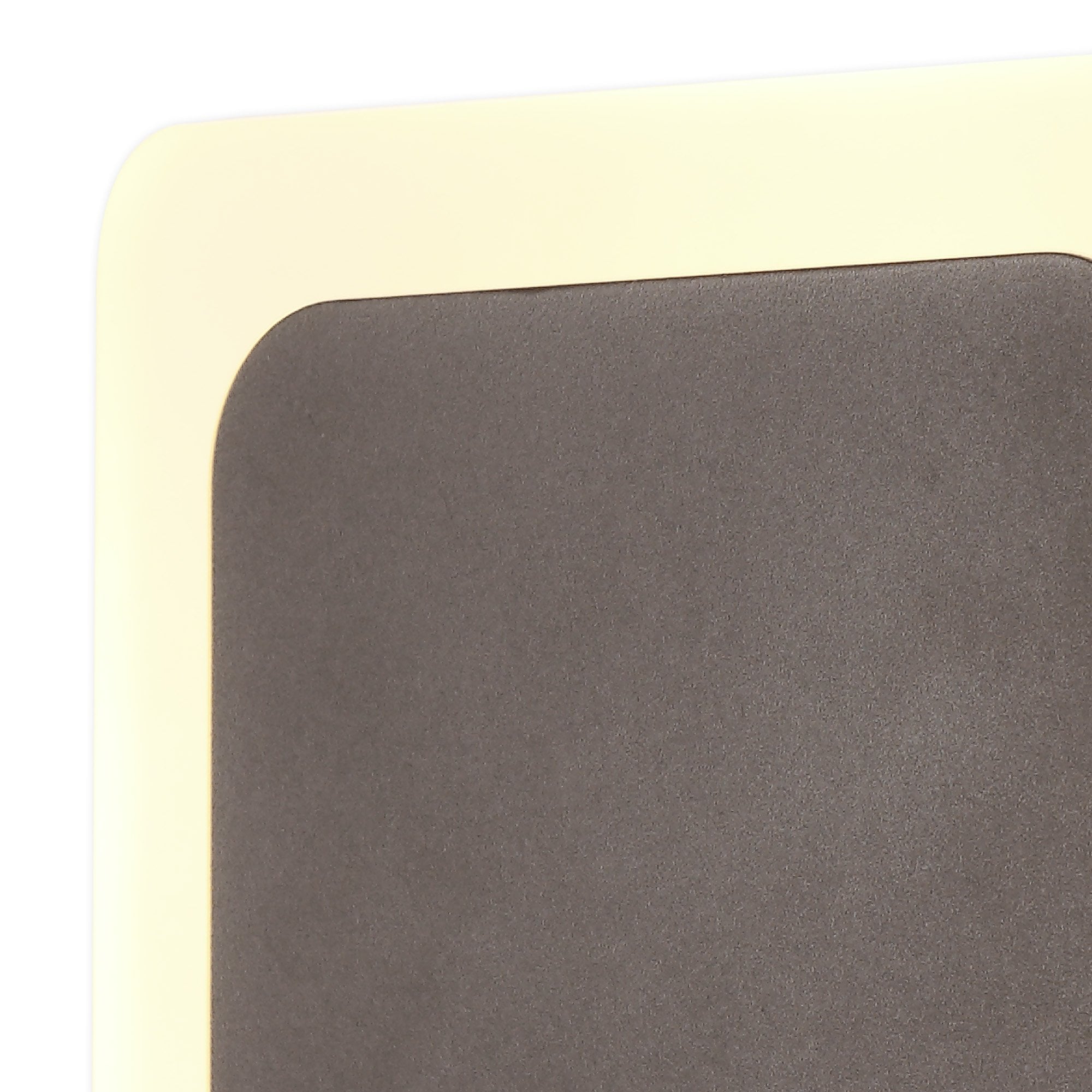 Fabula Kingsley Magnetic Base LED Wall Lamp - 15/19cm Square - Central - Coffee & Acrylic Frosted Diffuser