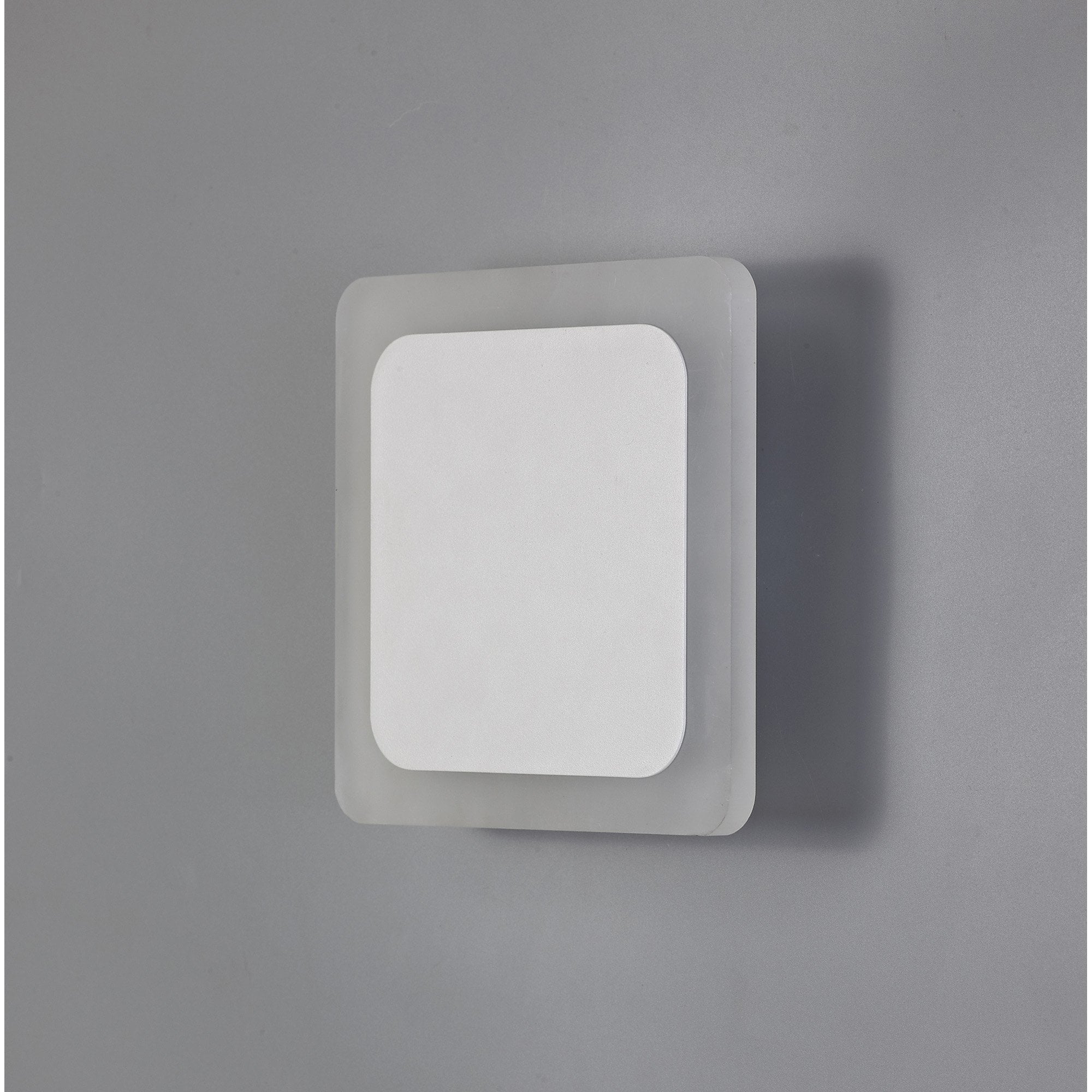 Fabula Kingsley Magnetic Base LED Wall Lamp - 15/19cm Square - Central - Sand White & Acrylic Frosted Diffuser