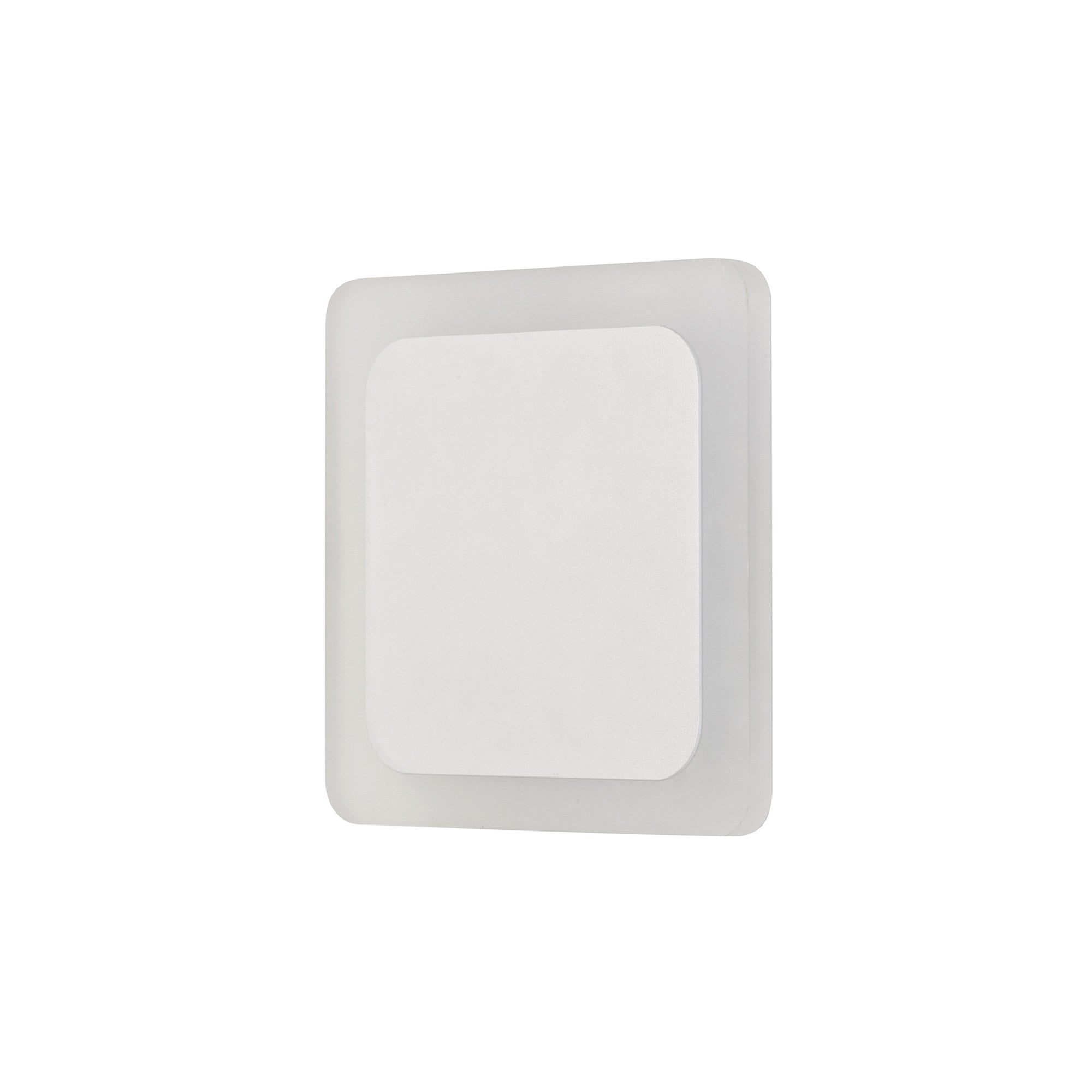 Fabula Kingsley Magnetic Base LED Wall Lamp - 15/19cm Square - Central - Sand White & Acrylic Frosted Diffuser