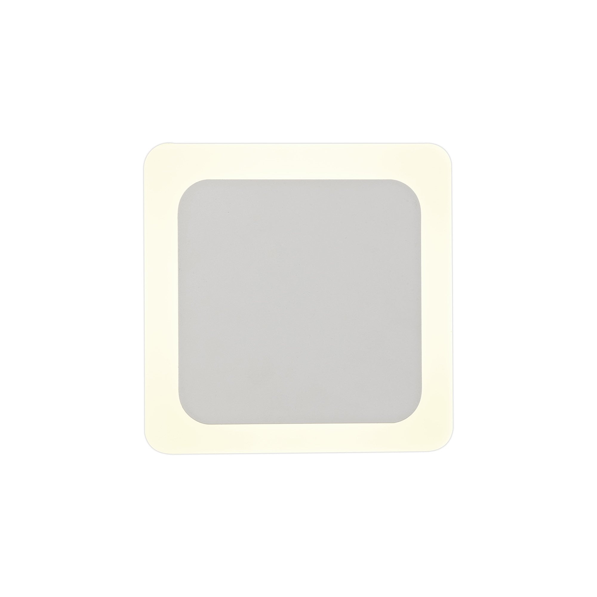 Fabula Kingsley Magnetic Base LED Wall Lamp - 15/19cm Square - Central - Sand White & Acrylic Frosted Diffuser