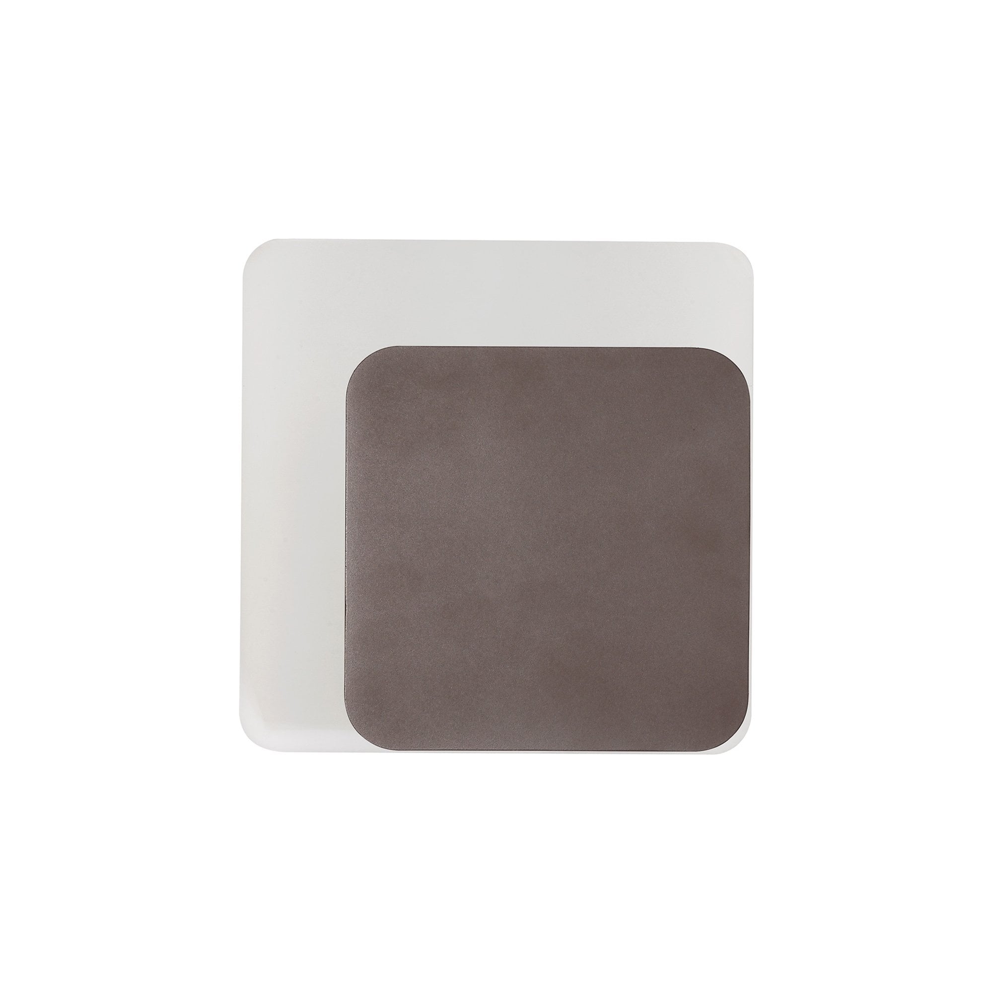Fabula Kingsley Magnetic Base LED Wall Lamp - 15/19cm Square - Right Offset - Coffee & Acrylic Frosted Diffuser