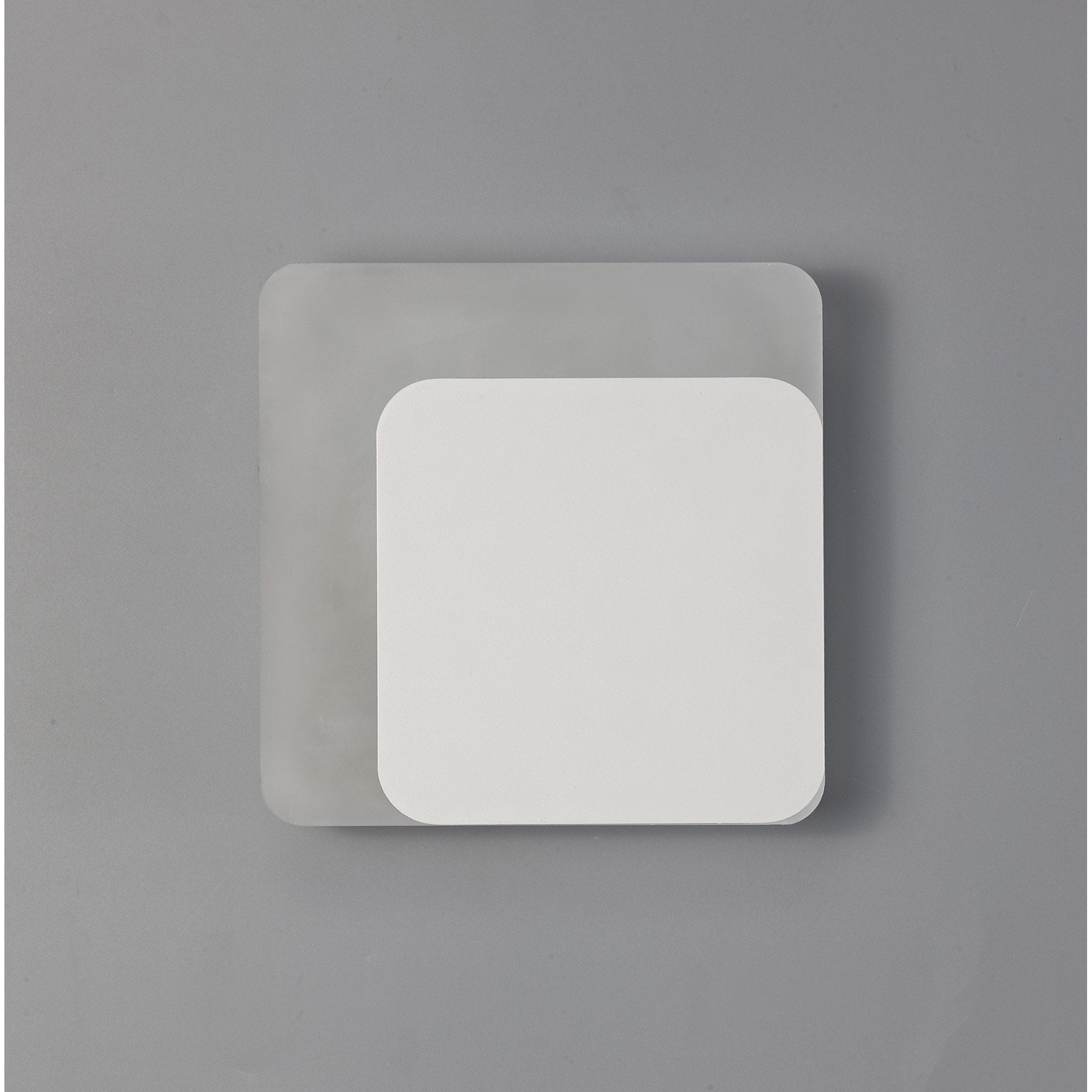 Fabula Kingsley Magnetic Base LED Wall Lamp - 15/19cm Square - Right Offset - Sand White & Acrylic Frosted Diffuser