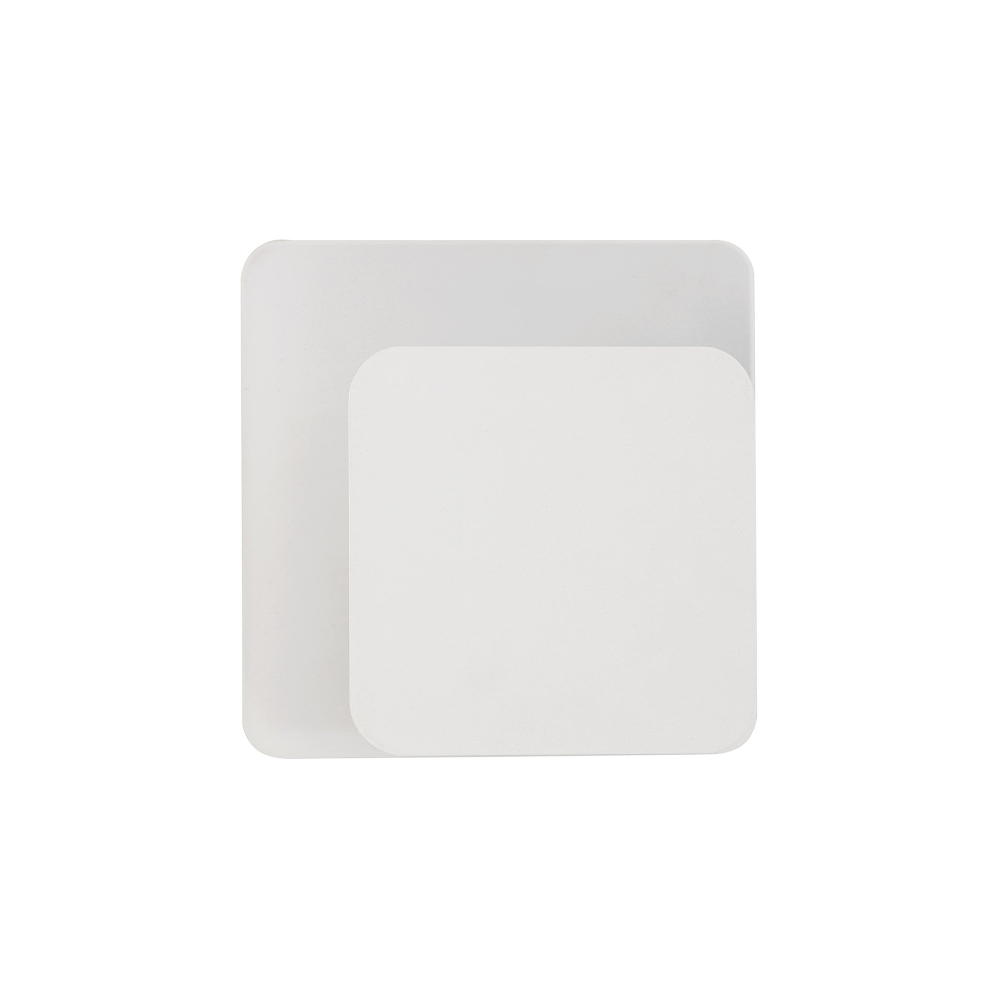 Fabula Kingsley Magnetic Base LED Wall Lamp - 15/19cm Square - Right Offset - Sand White & Acrylic Frosted Diffuser