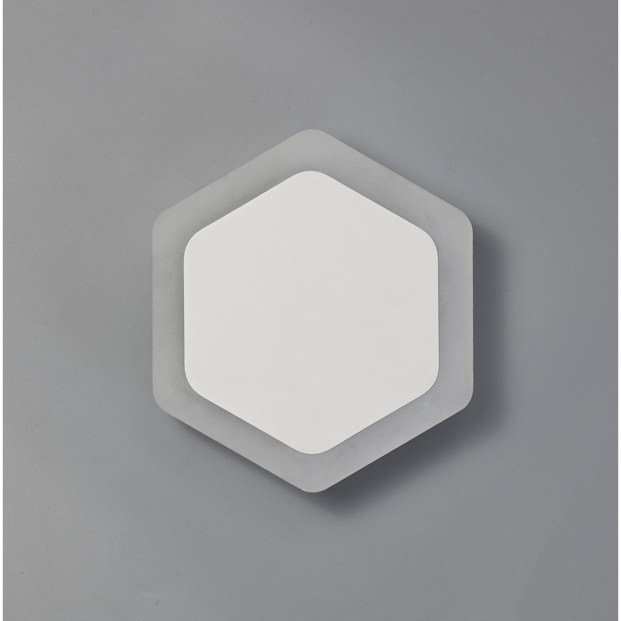 Fabula Kingsley Magnetic Base LED Wall Lamp - 15/19cm Vertical Hexagonal - Central - Sand White & Acrylic Frosted Diffuser