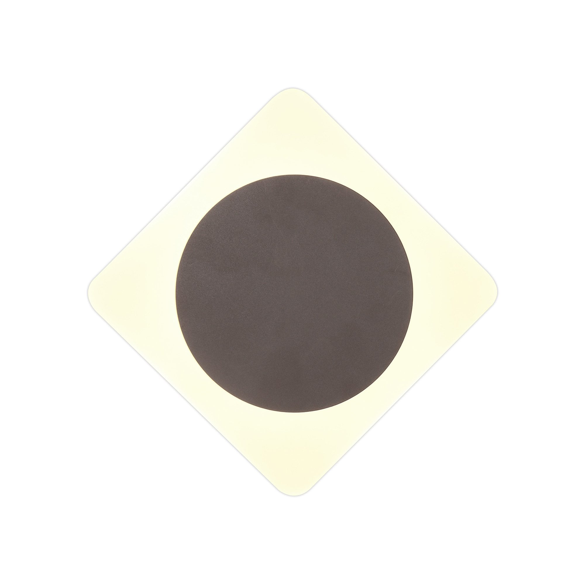 Fabula Kingsley Magnetic Base LED Wall Lamp - 15cm Round 19cm Diamond - Central - Coffee & Acrylic Frosted Diffuser