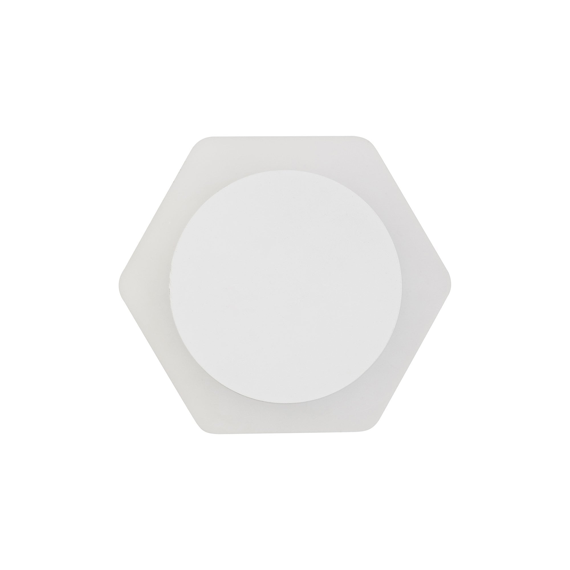 Fabula Kingsley Magnetic Base LED Wall Lamp - 15cm Round 19cm Horizontal Hexagonal - Central - Sand White & Acrylic Frosted Diffuser