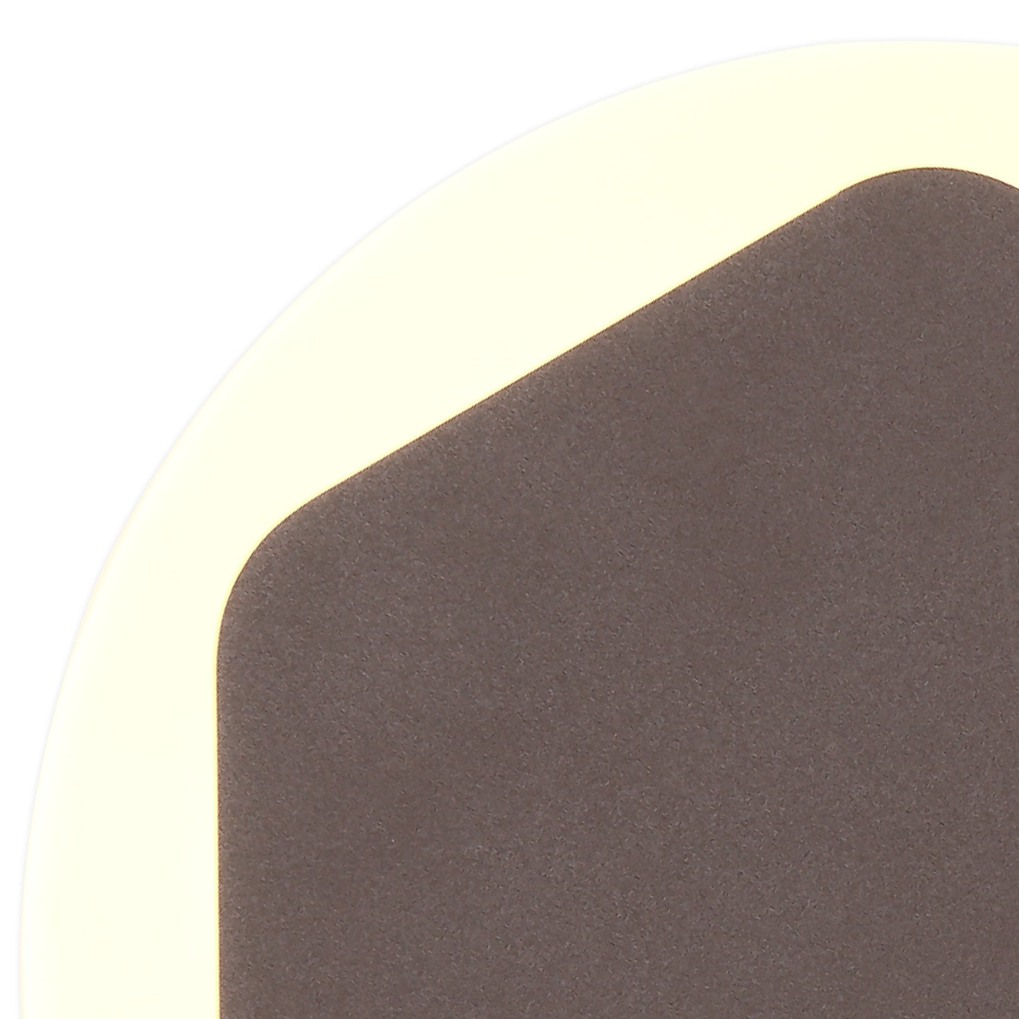 Fabula Kingsley Magnetic Base LED Wall Lamp - 15cm Vertical Hexagonal / 19cm Round - Central - Coffee & Acrylic Frosted Diffuser