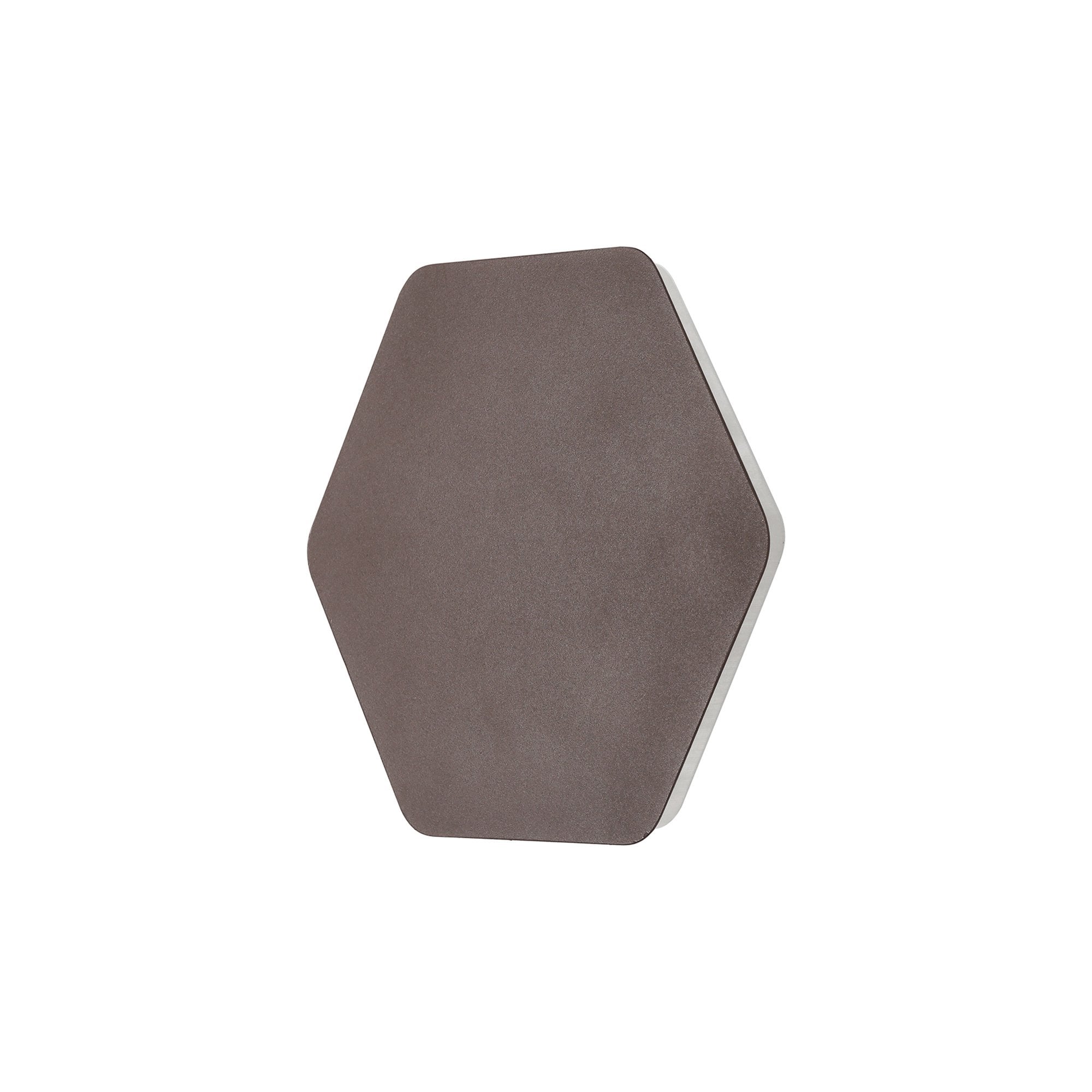 Fabula Kingsley Magnetic Base LED Wall Lamp - 20/19cm Horizontal Hexagonal - Central - Coffee & Acrylic Frosted Diffuser