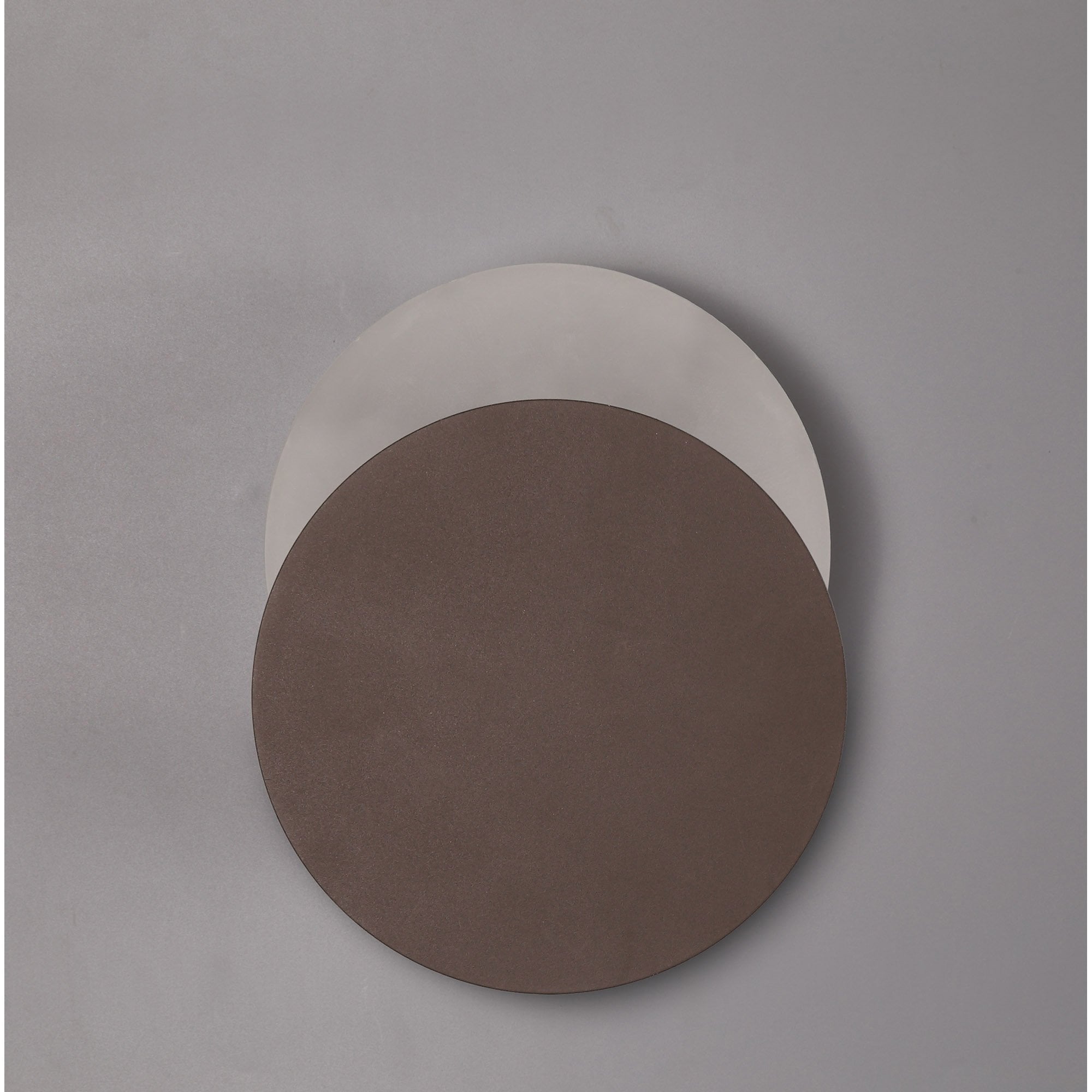 Fabula Kingsley Magnetic Base LED Wall Lamp - 20/19cm Round - Bottom Offset - Coffee & Acrylic Frosted Diffuser