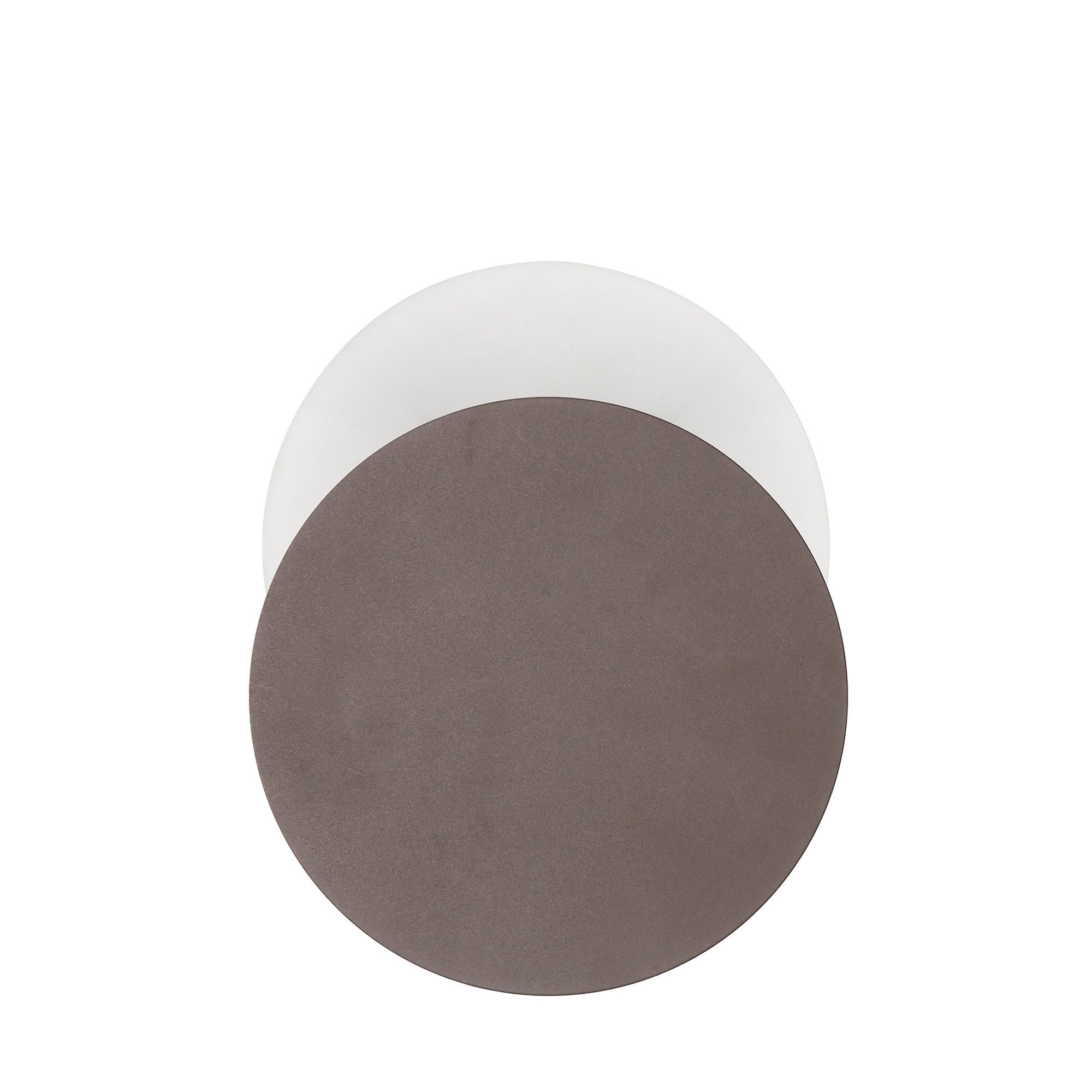 Fabula Kingsley Magnetic Base LED Wall Lamp - 20/19cm Round - Bottom Offset - Coffee & Acrylic Frosted Diffuser