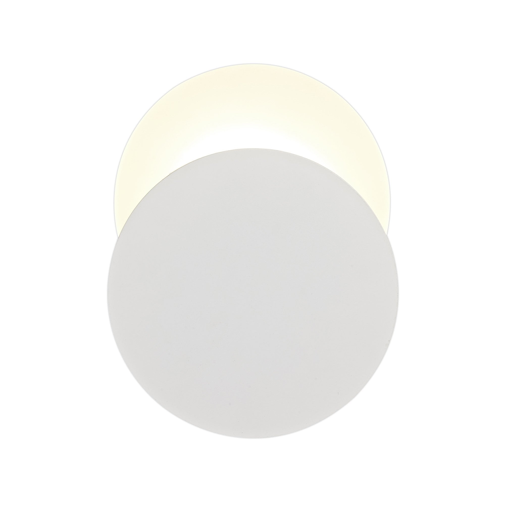 Fabula Kingsley Magnetic Base LED Wall Lamp - 20/19cm Round - Bottom Offset - Sand White & Acrylic Frosted Diffuser