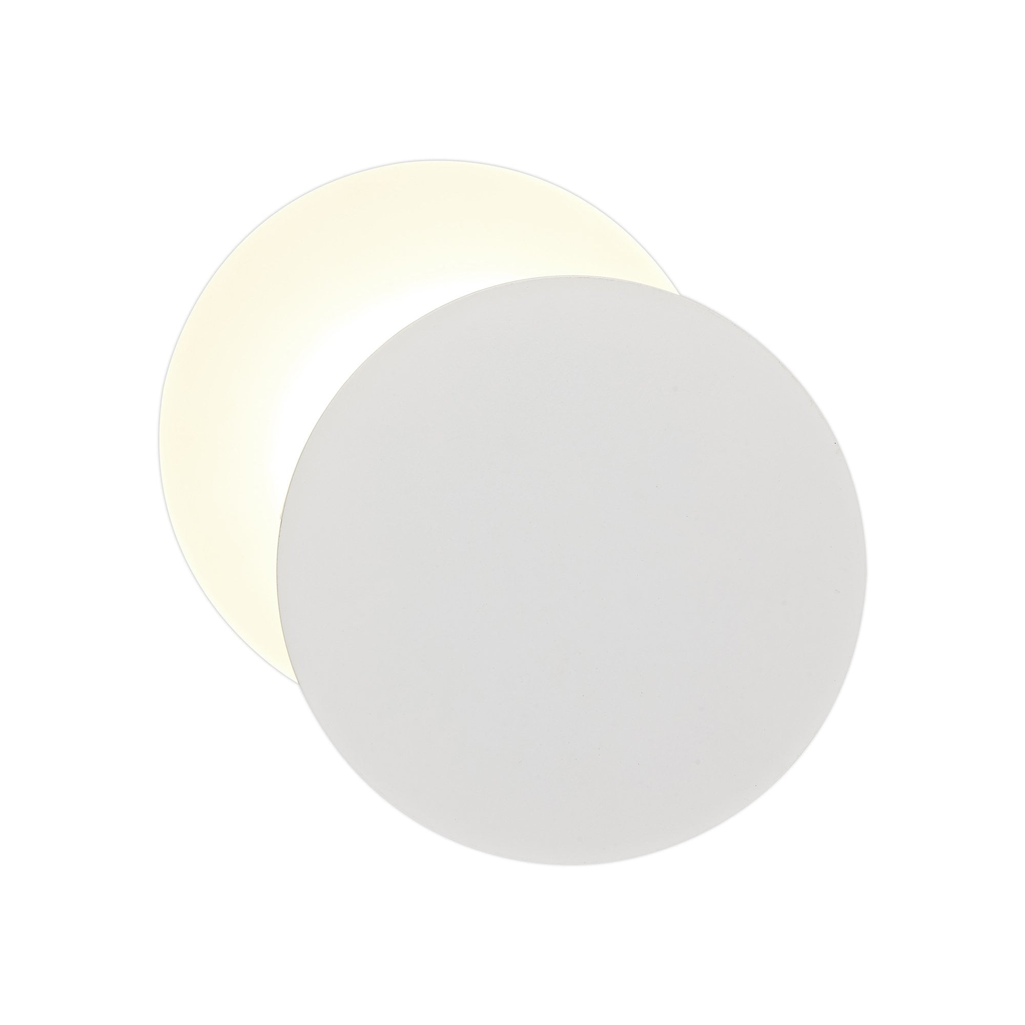 Fabula Kingsley Magnetic Base LED Wall Lamp - 20/19cm Round - Right Offset - Sand White & Acrylic Frosted Diffuser
