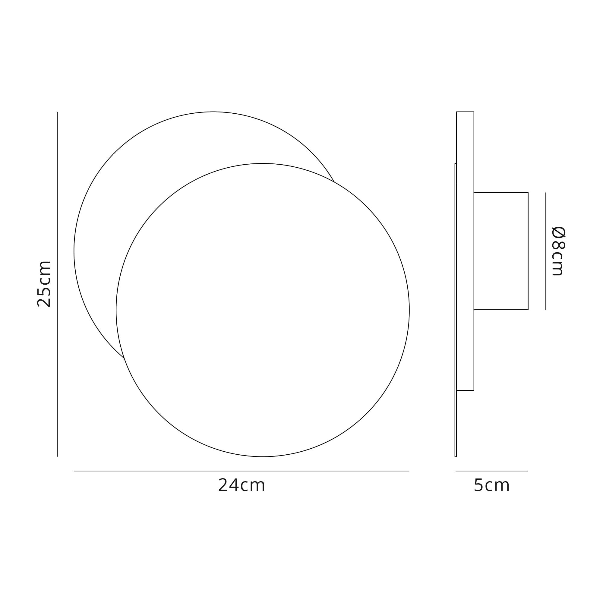 Fabula Kingsley Magnetic Base LED Wall Lamp - 20/19cm Round - Right Offset - Sand White & Acrylic Frosted Diffuser
