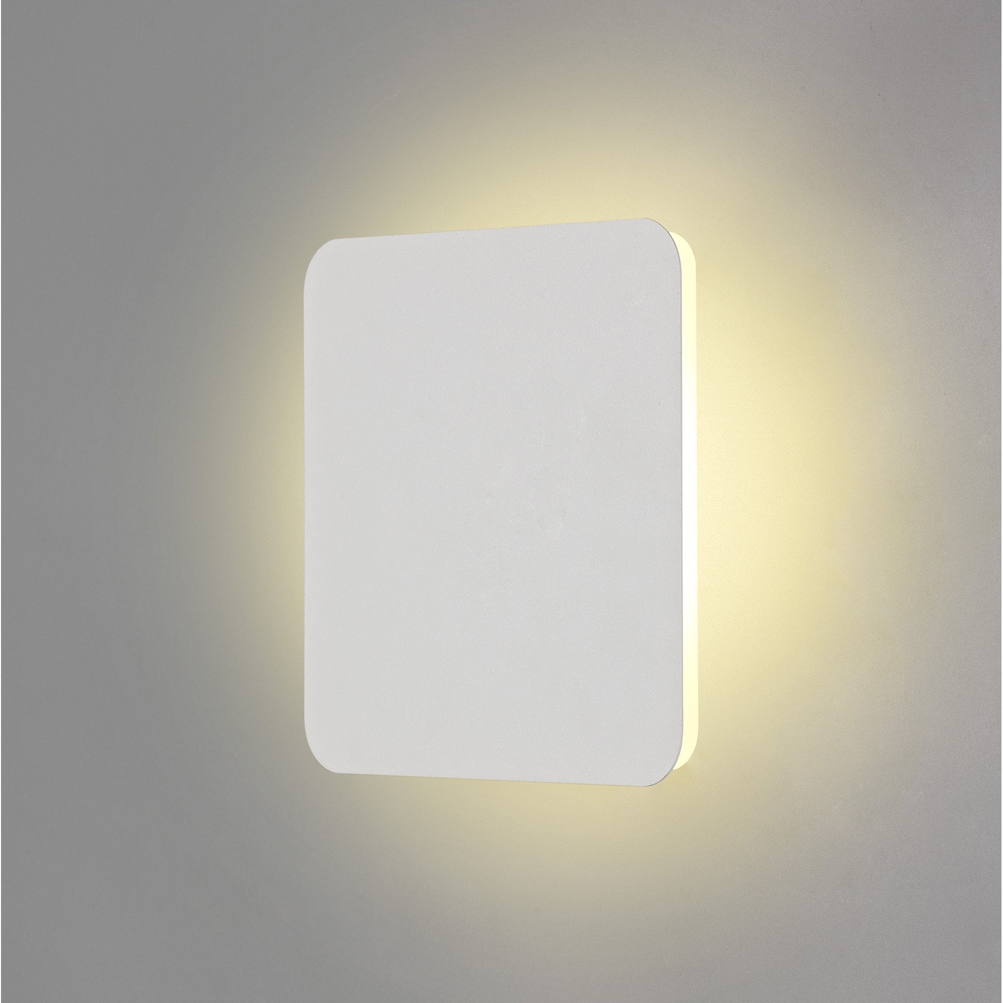 Fabula Kingsley Magnetic Base LED Wall Lamp - 20/19cm Square - Central - Sand White & Acrylic Frosted Diffuser