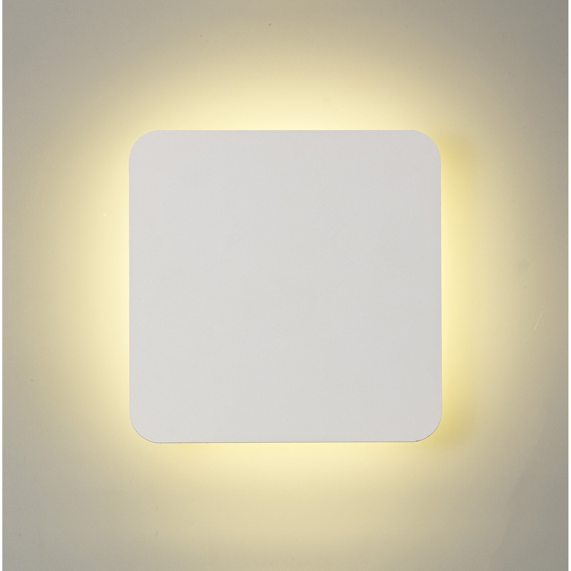 Fabula Kingsley Magnetic Base LED Wall Lamp - 20/19cm Square - Central - Sand White & Acrylic Frosted Diffuser