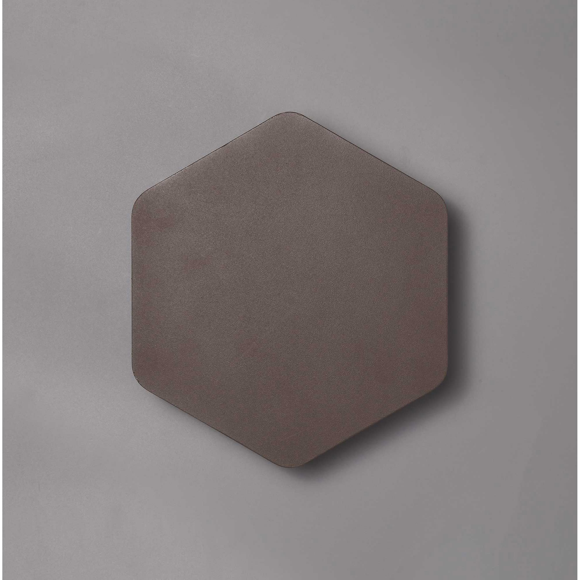 Fabula Kingsley Magnetic Base LED Wall Lamp - 20/19cm Vertical Hexagonal - Central - Coffee & Acrylic Frosted Diffuser