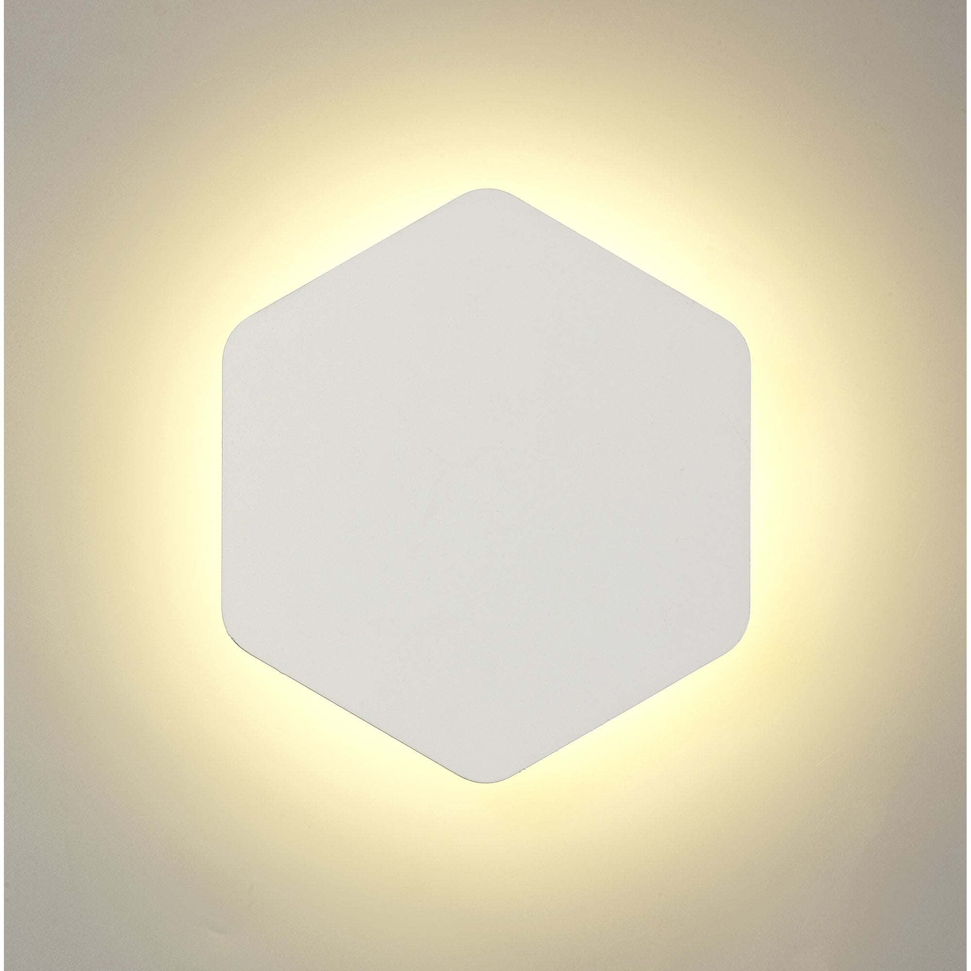 Fabula Kingsley Magnetic Base LED Wall Lamp - 20/19cm Vertical Hexagonal - Central - Sand White & Acrylic Frosted Diffuser