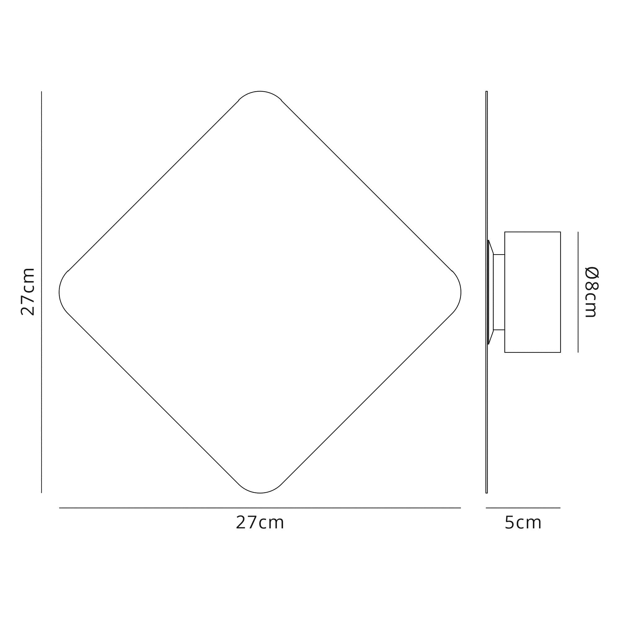 Fabula Kingsley Magnetic Base LED Wall Lamp - 20cm Diamond - Sand White