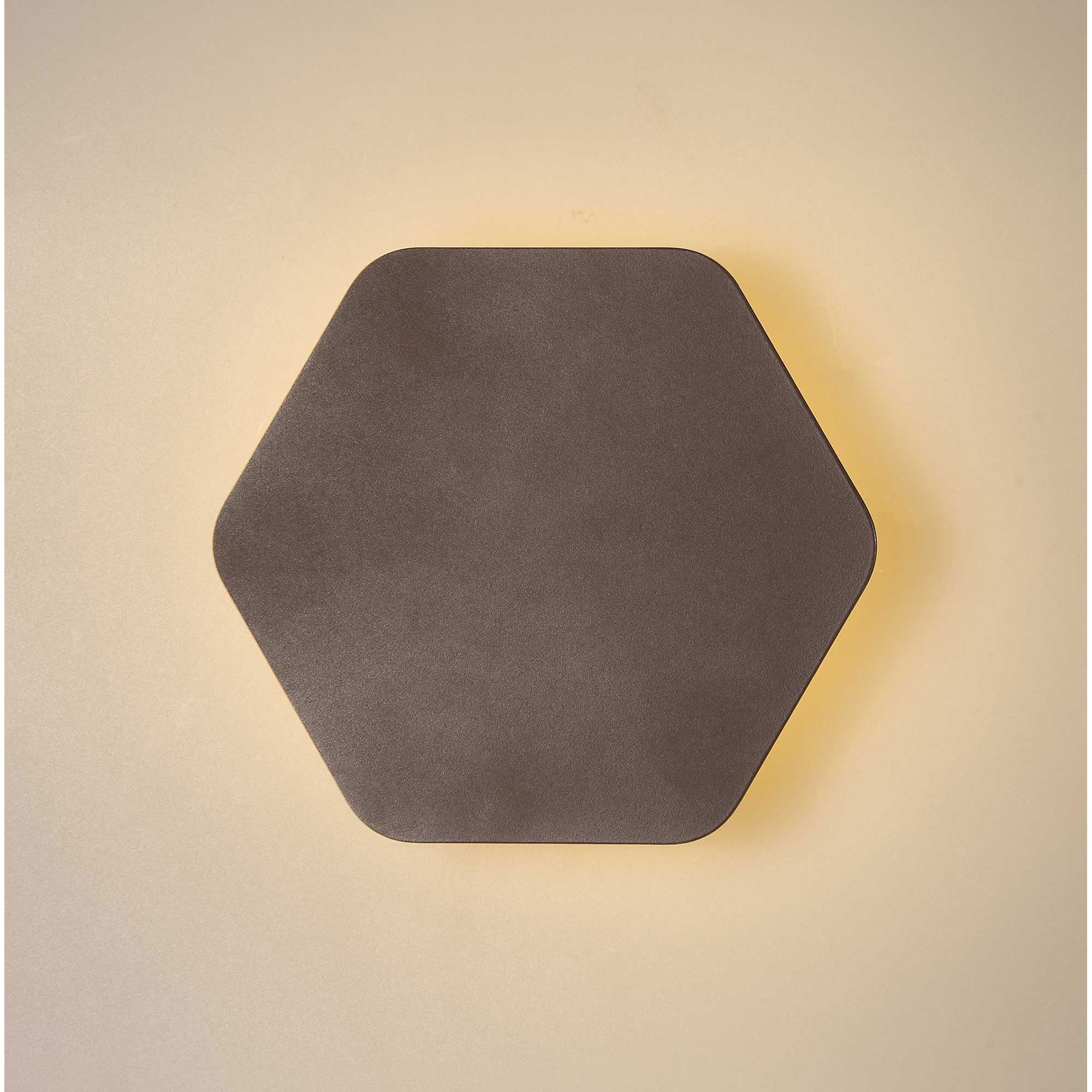 Fabula Kingsley Magnetic Base LED Wall Lamp - 20cm Horizontal Hexagonal - Coffee