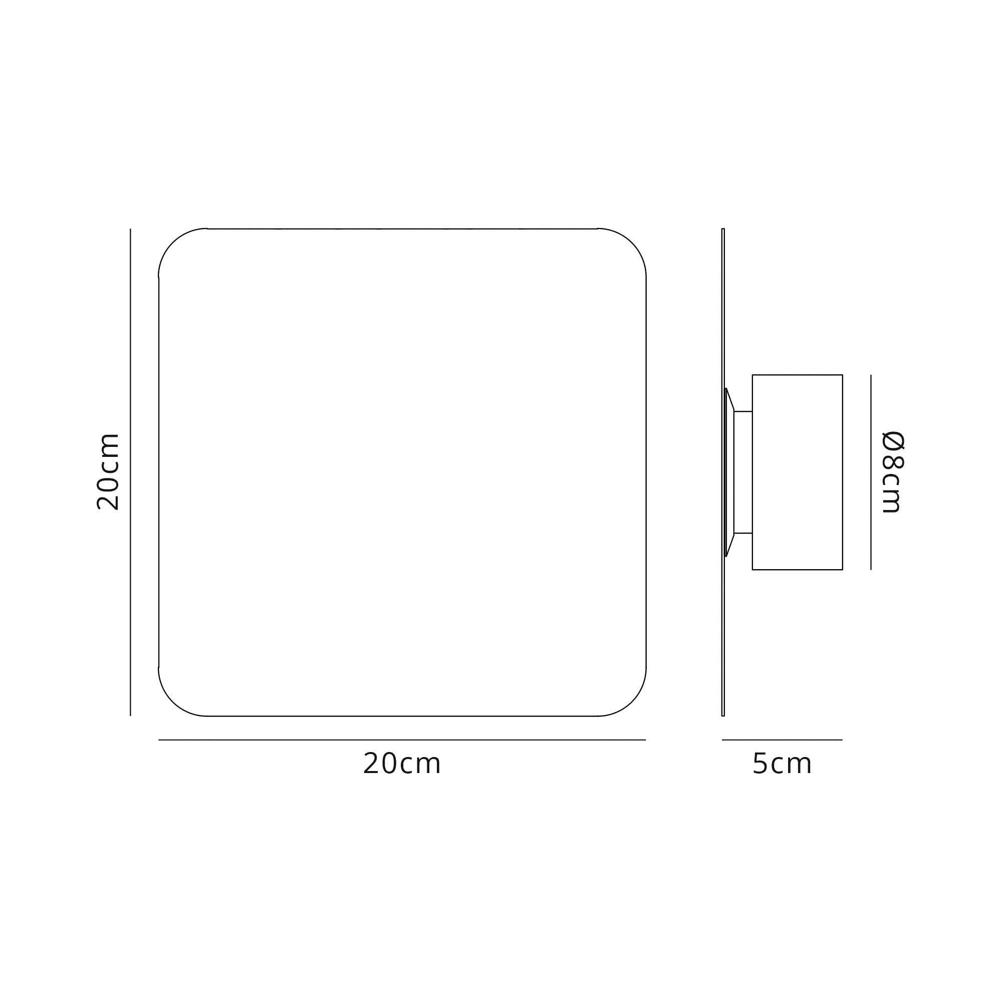Fabula Kingsley Magnetic Base LED Wall Lamp - 20cm Square - Coffee