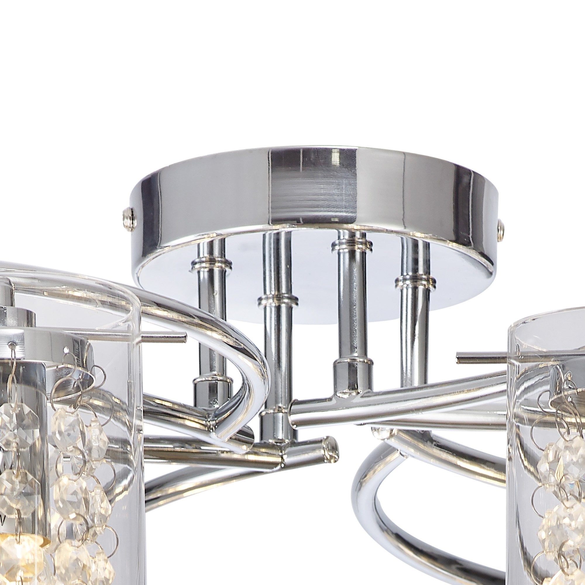 Fabula Langley 8 Light Semi-Flush Light - Polished Chrome, Crystal & Glass